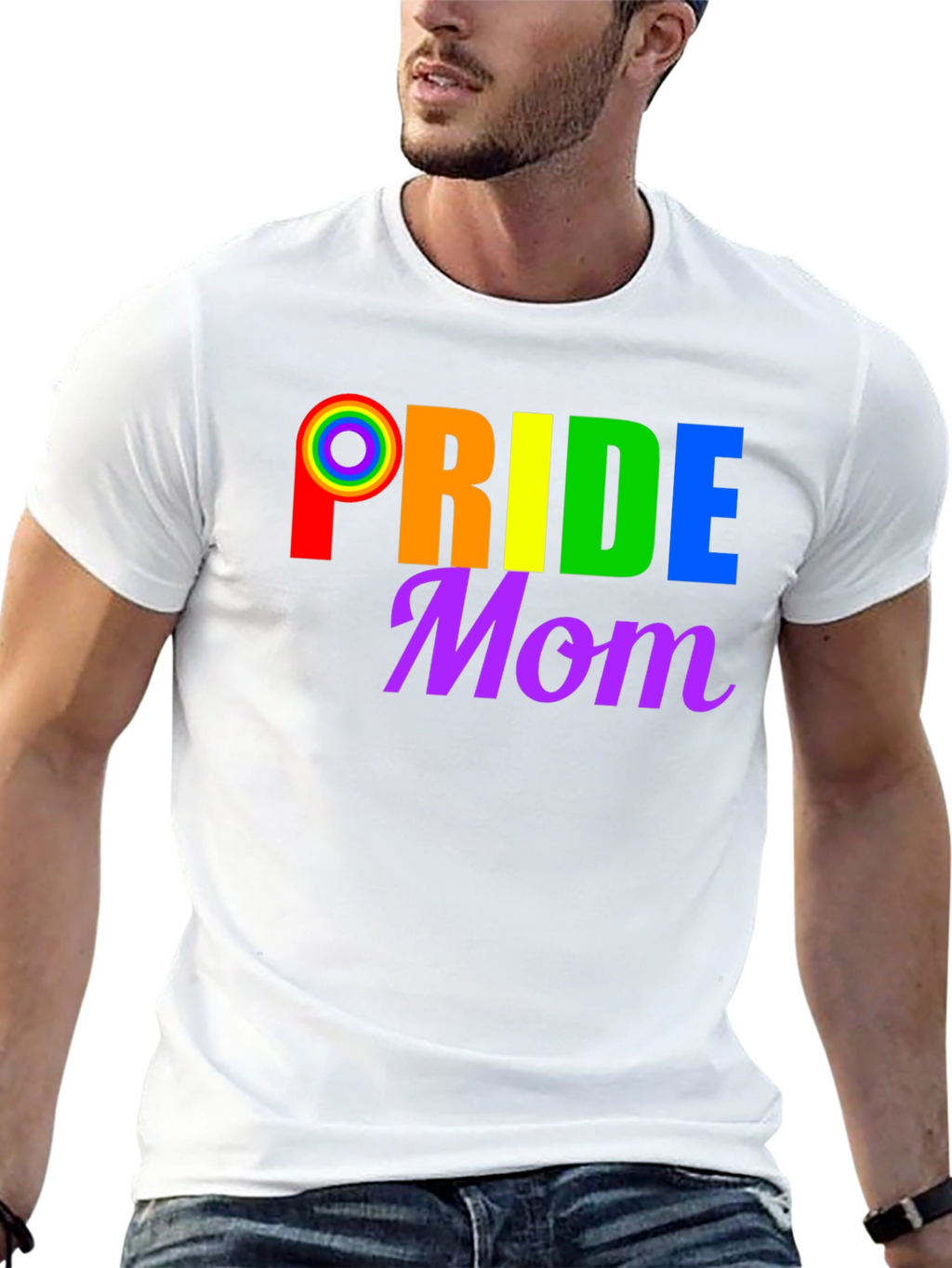 Pride Mom T-Shirt LGBTQ+ Rainbow Graphic Tee
