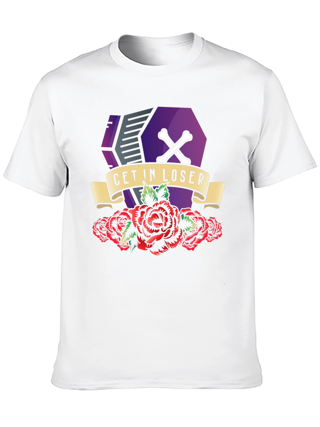 Get In Loser Coffin Roses T-Shirt