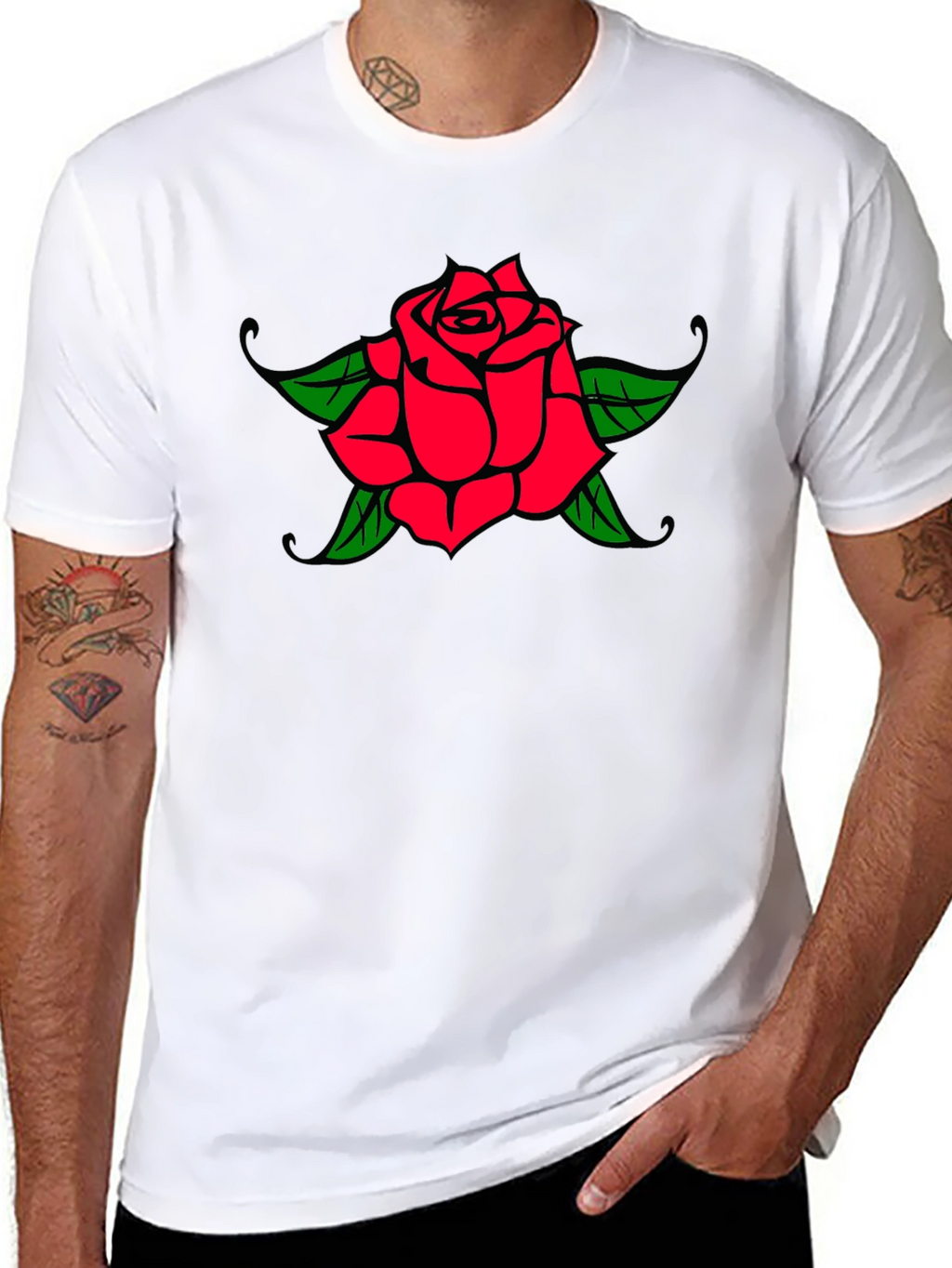 Rose Graphic Black T-Shirt