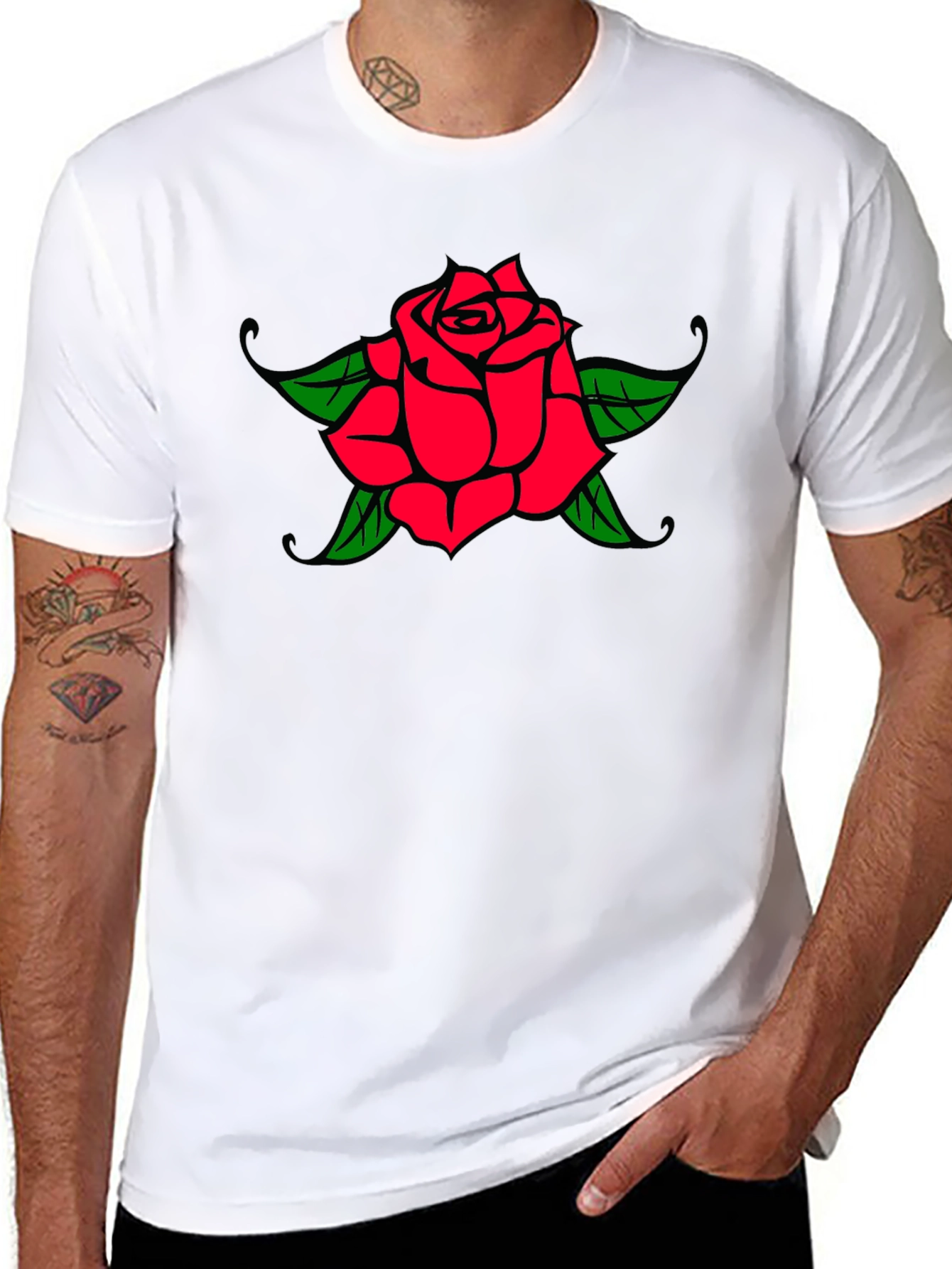 Rose Graphic Black T-Shirt
