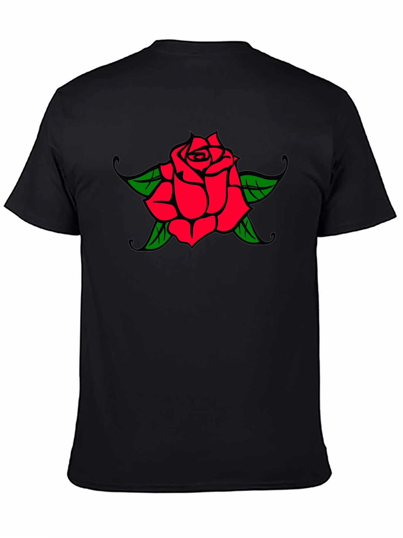 Rose Graphic Black T-Shirt