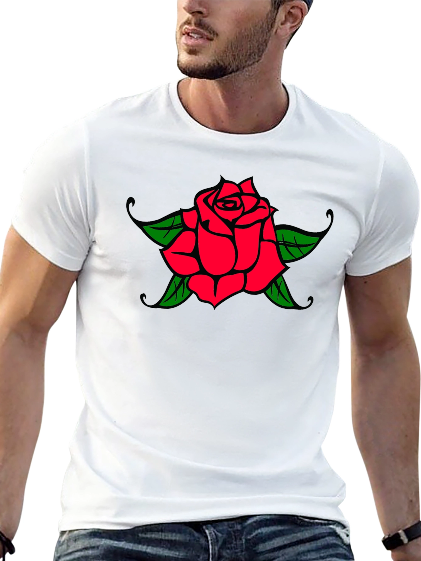 Rose Graphic Black T-Shirt