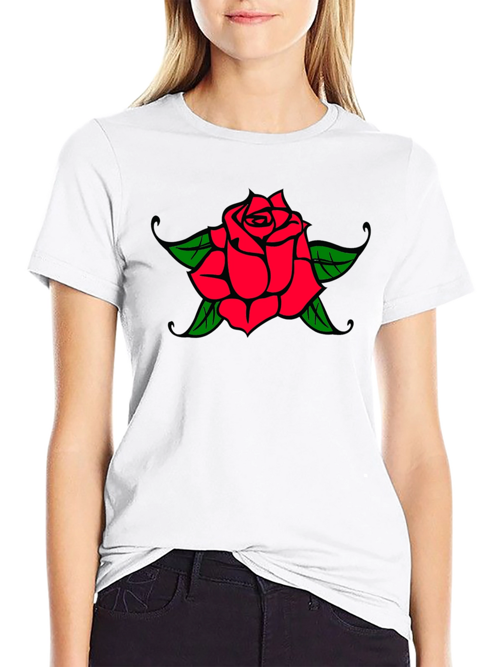 Rose Graphic Black T-Shirt