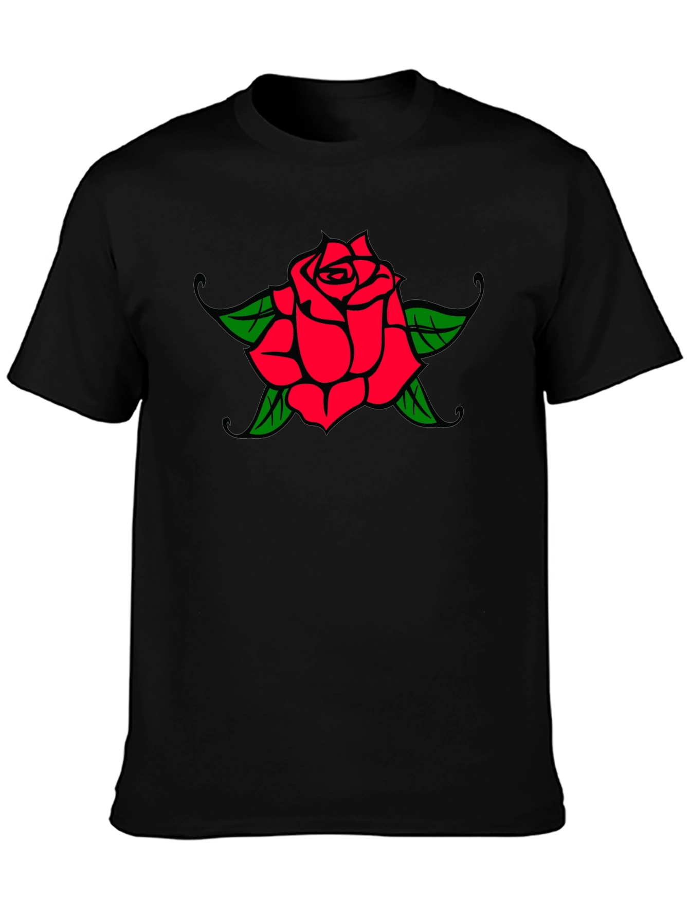Rose Graphic Black T-Shirt