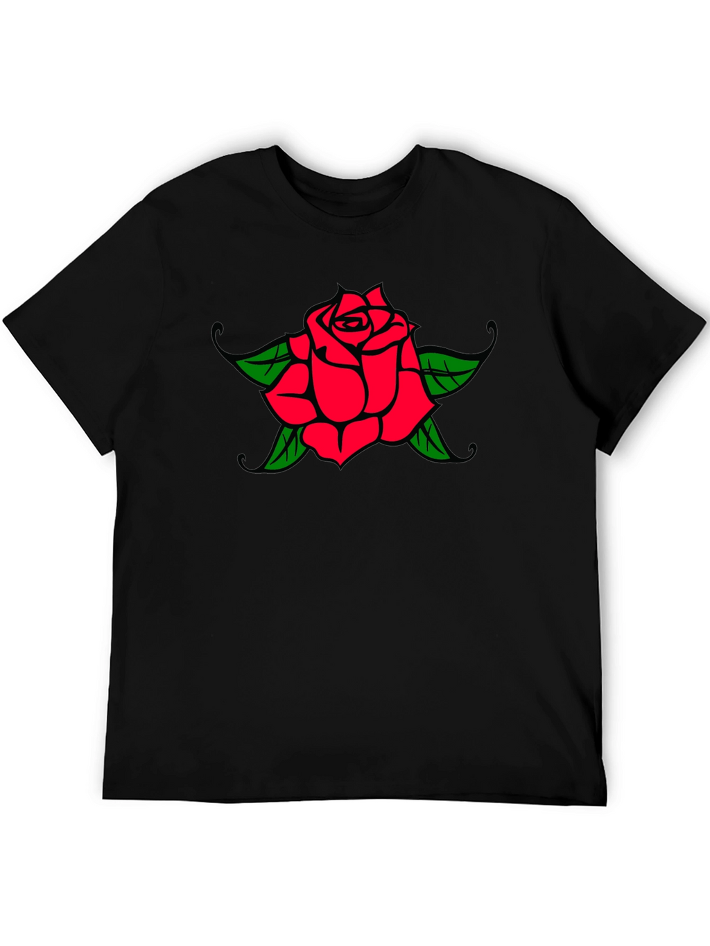 Rose Graphic Black T-Shirt