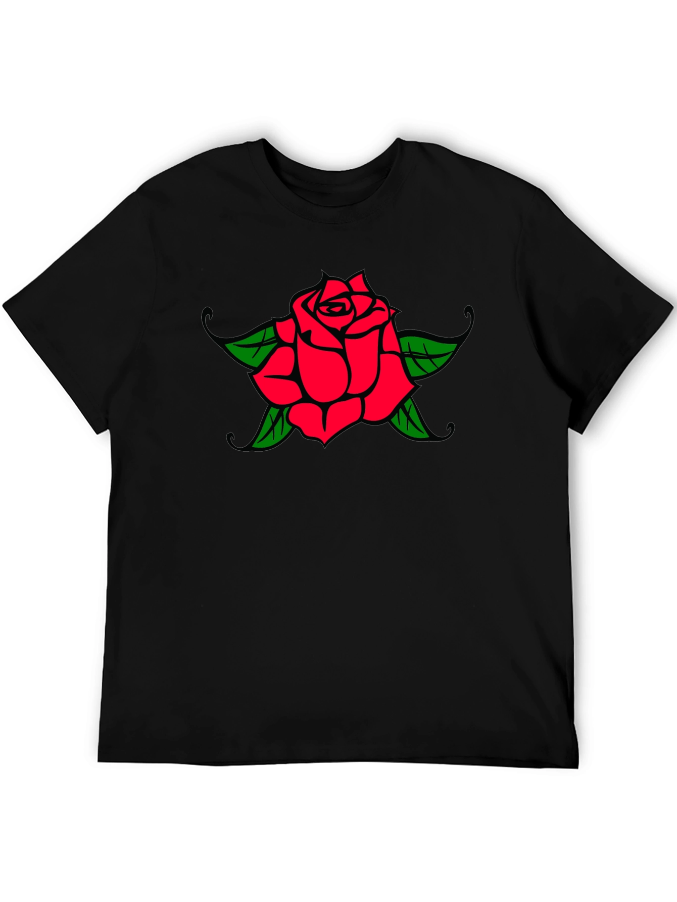 Rose Graphic Black T-Shirt