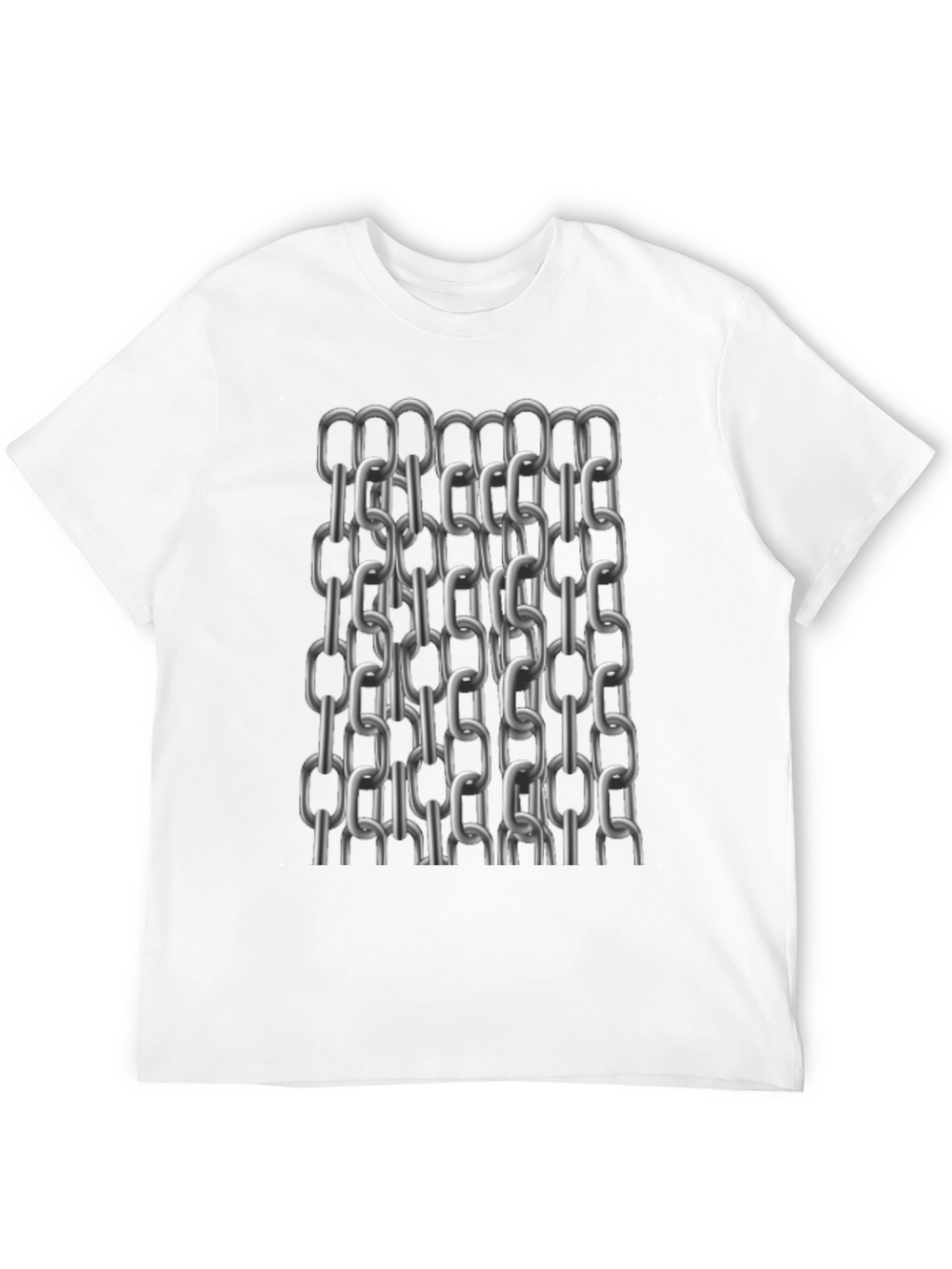 Metal Chain Print T-Shirt - Modern Black Tee
