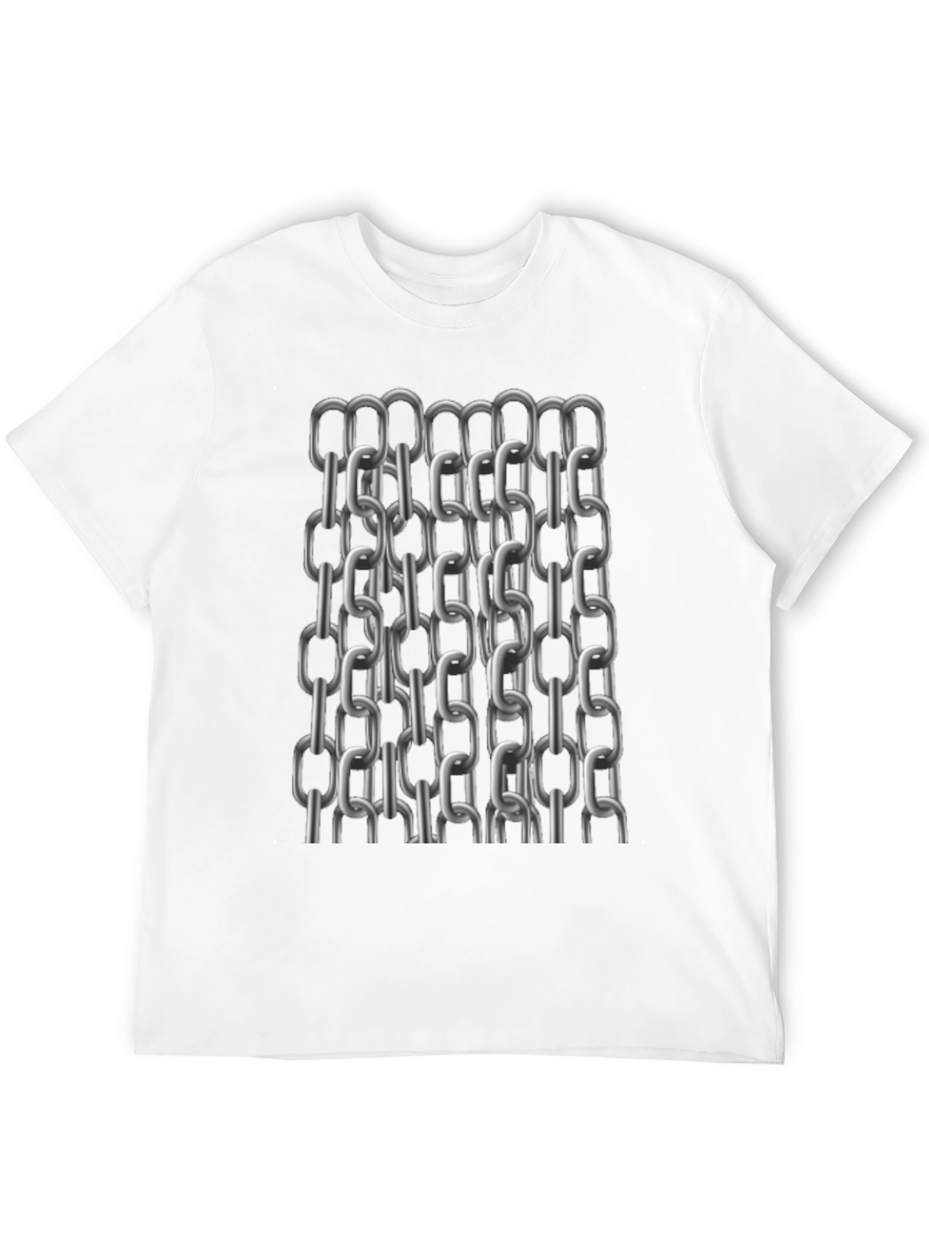 Metal Chain Print T-Shirt - Modern Black Tee