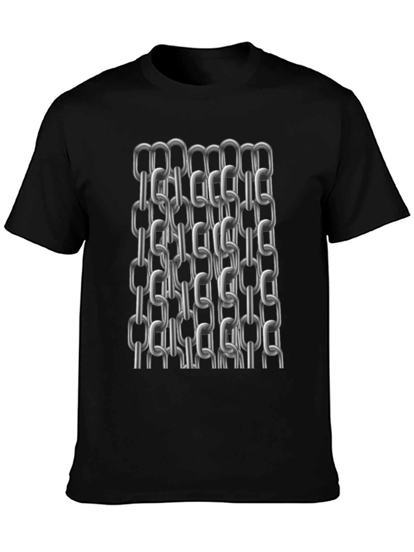Metal Chain Print T-Shirt - Modern Black Tee