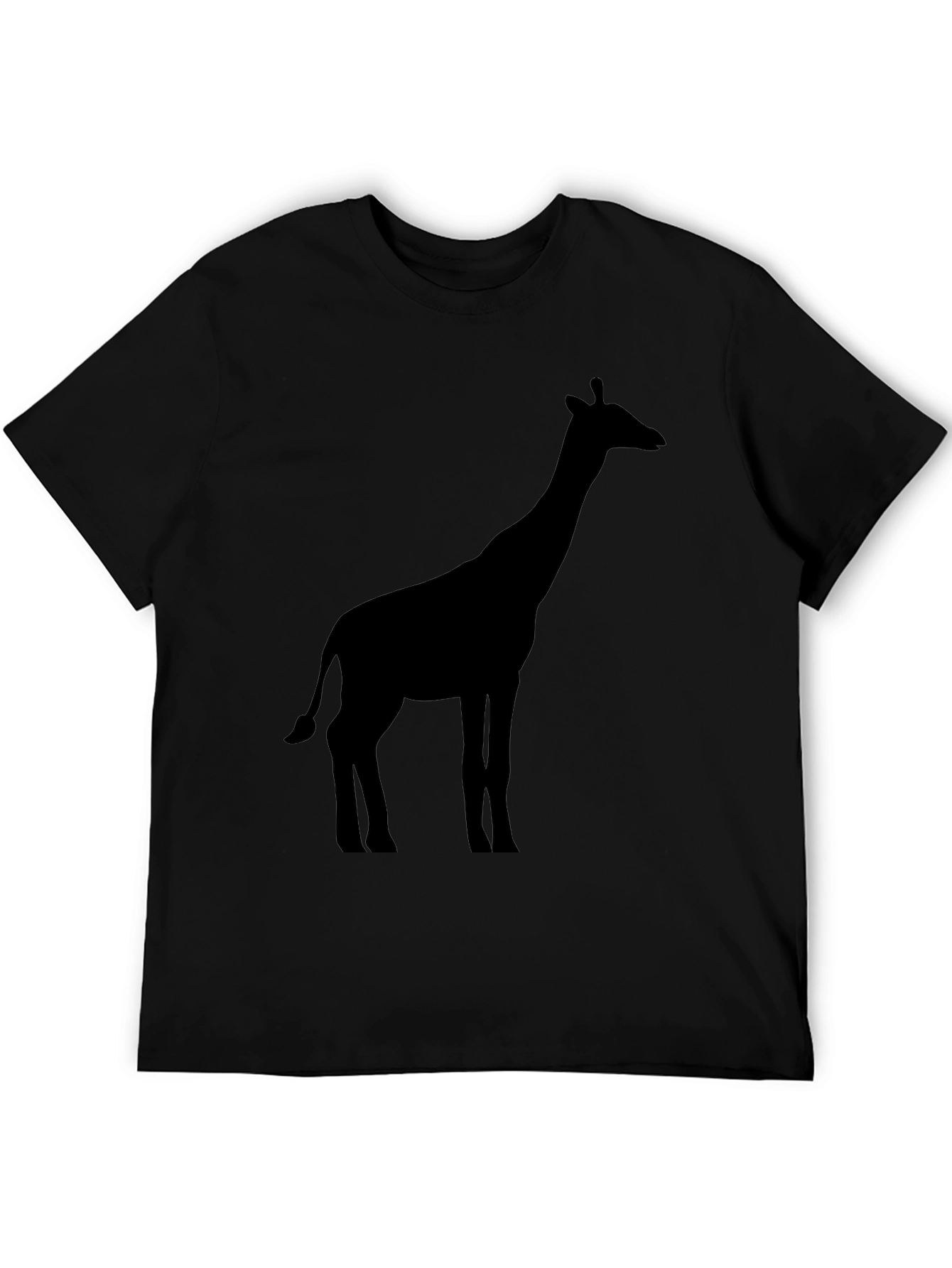 Giraffe Silhouette Black T-Shirt