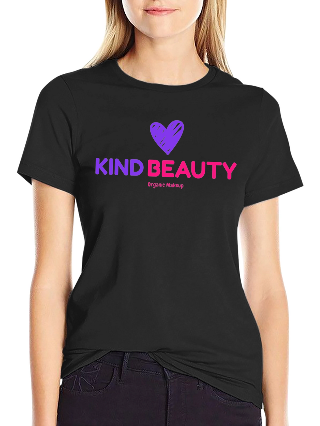 Kind Beauty T-Shirt Organic Makeup Black Tee