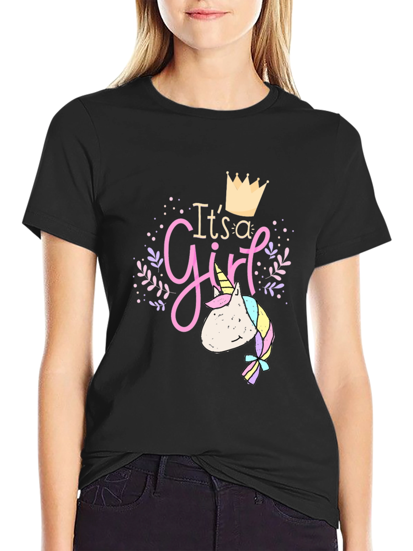 Its a Girl Unicorn Baby Shower T-Shirt