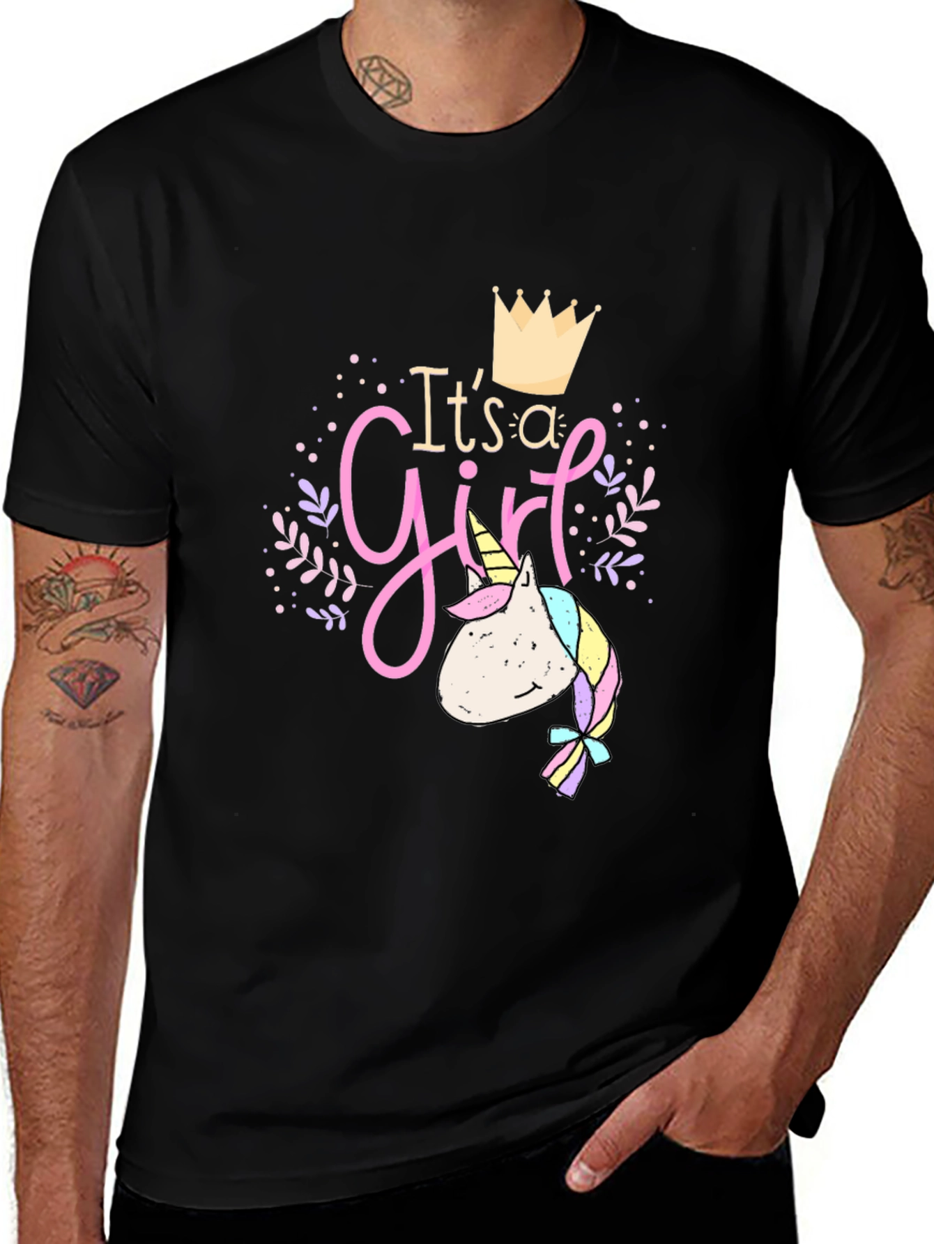 Its a Girl Unicorn Baby Shower T-Shirt