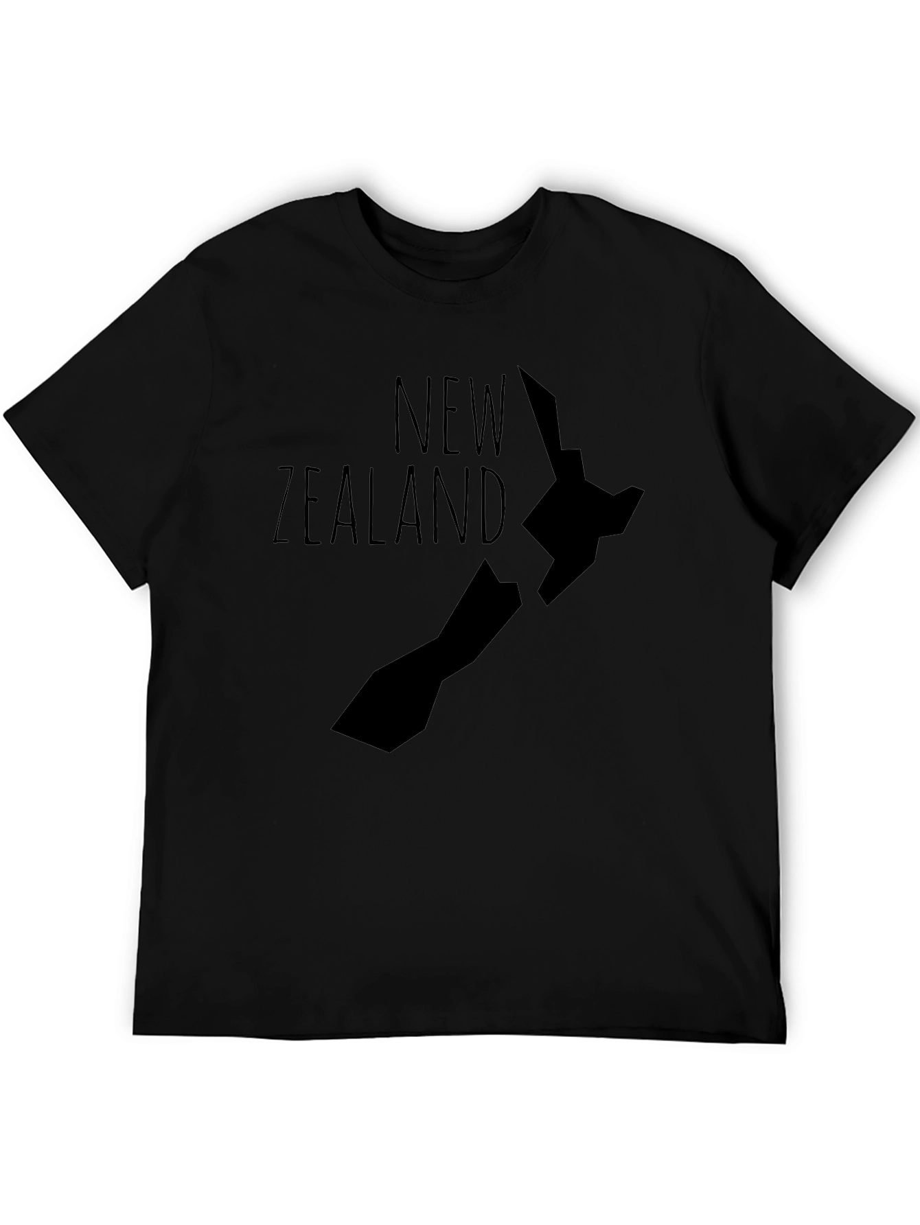 New Zealand Map Graphic Tee - Black