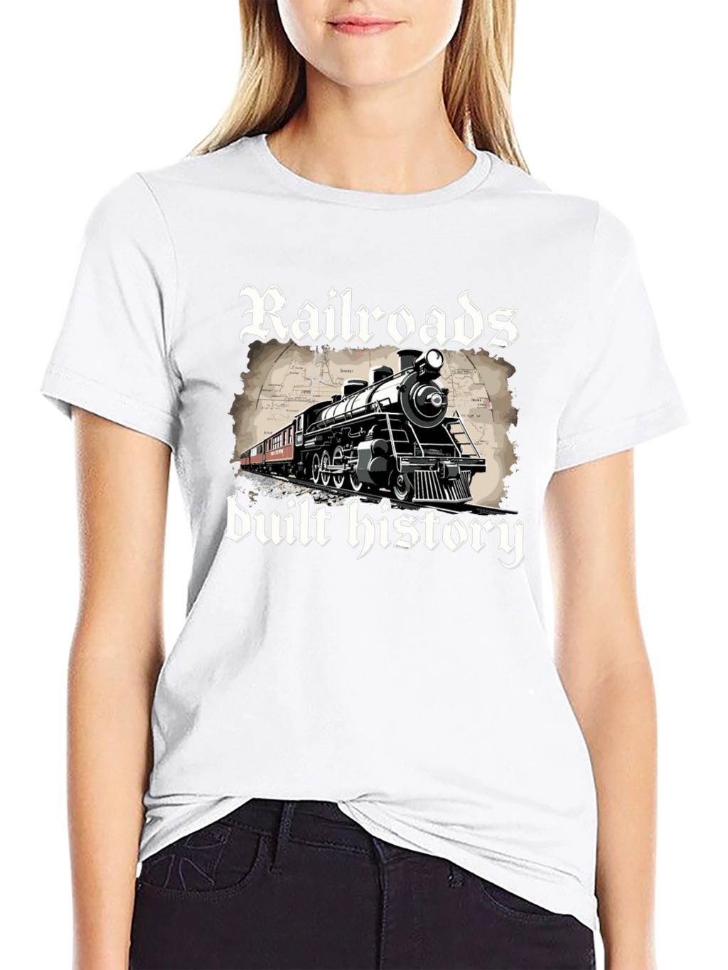 Railroads Built History Graphic T-Shirt