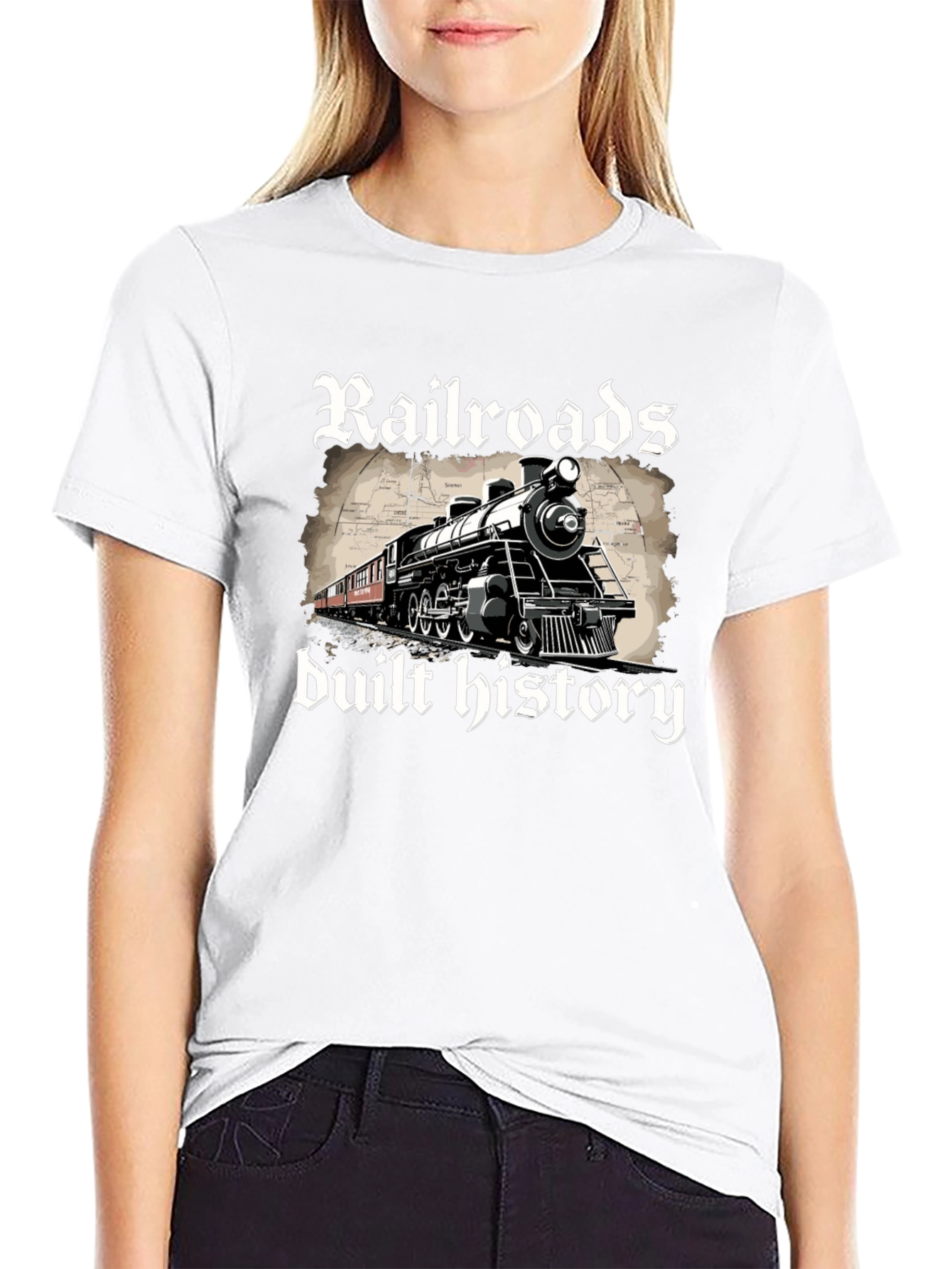 Railroads Built History Graphic T-Shirt