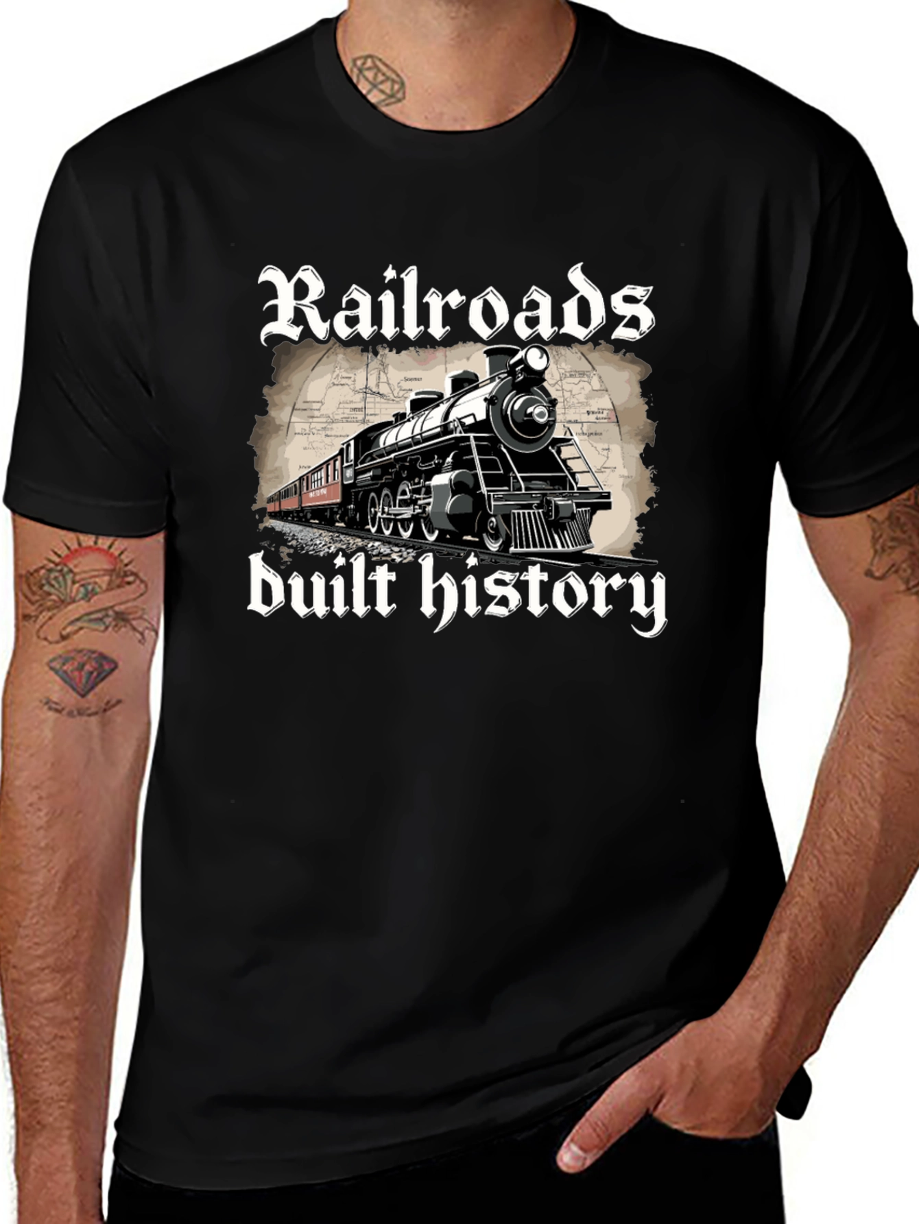 Railroads Built History Graphic T-Shirt