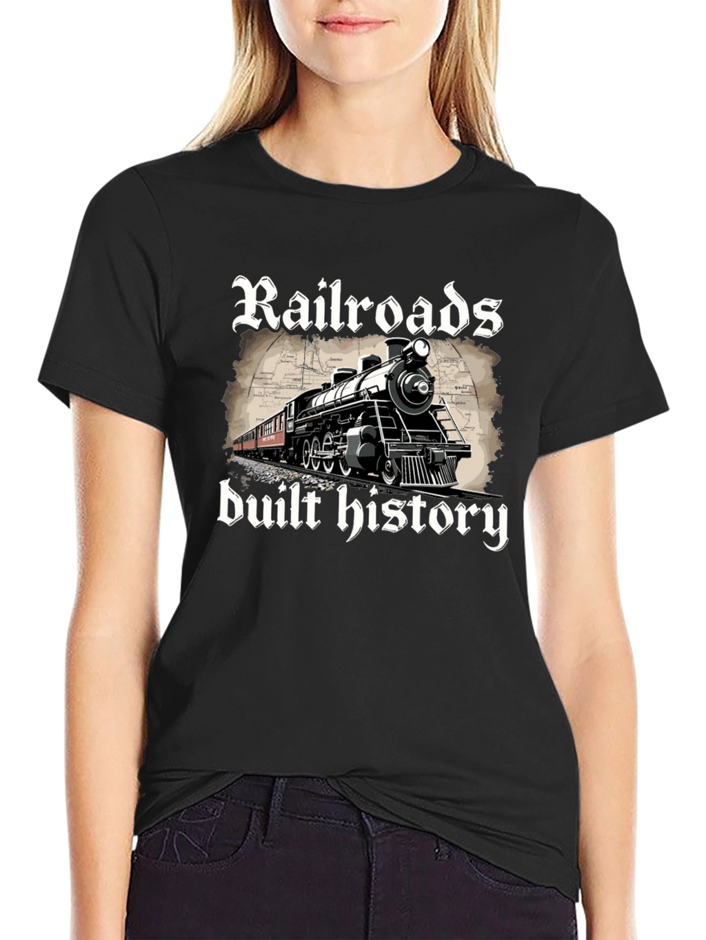 Railroads Built History Graphic T-Shirt