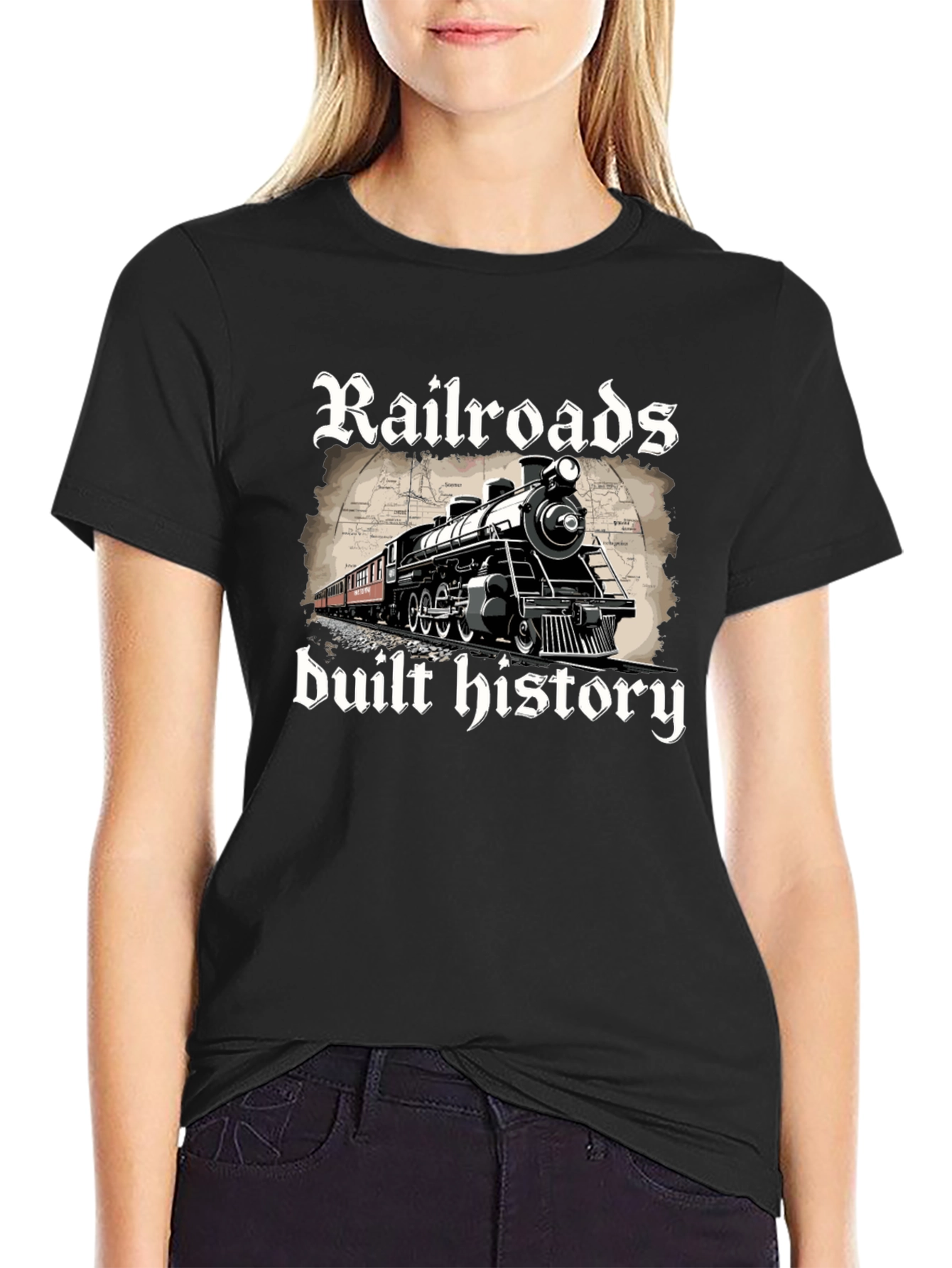 Railroads Built History Graphic T-Shirt