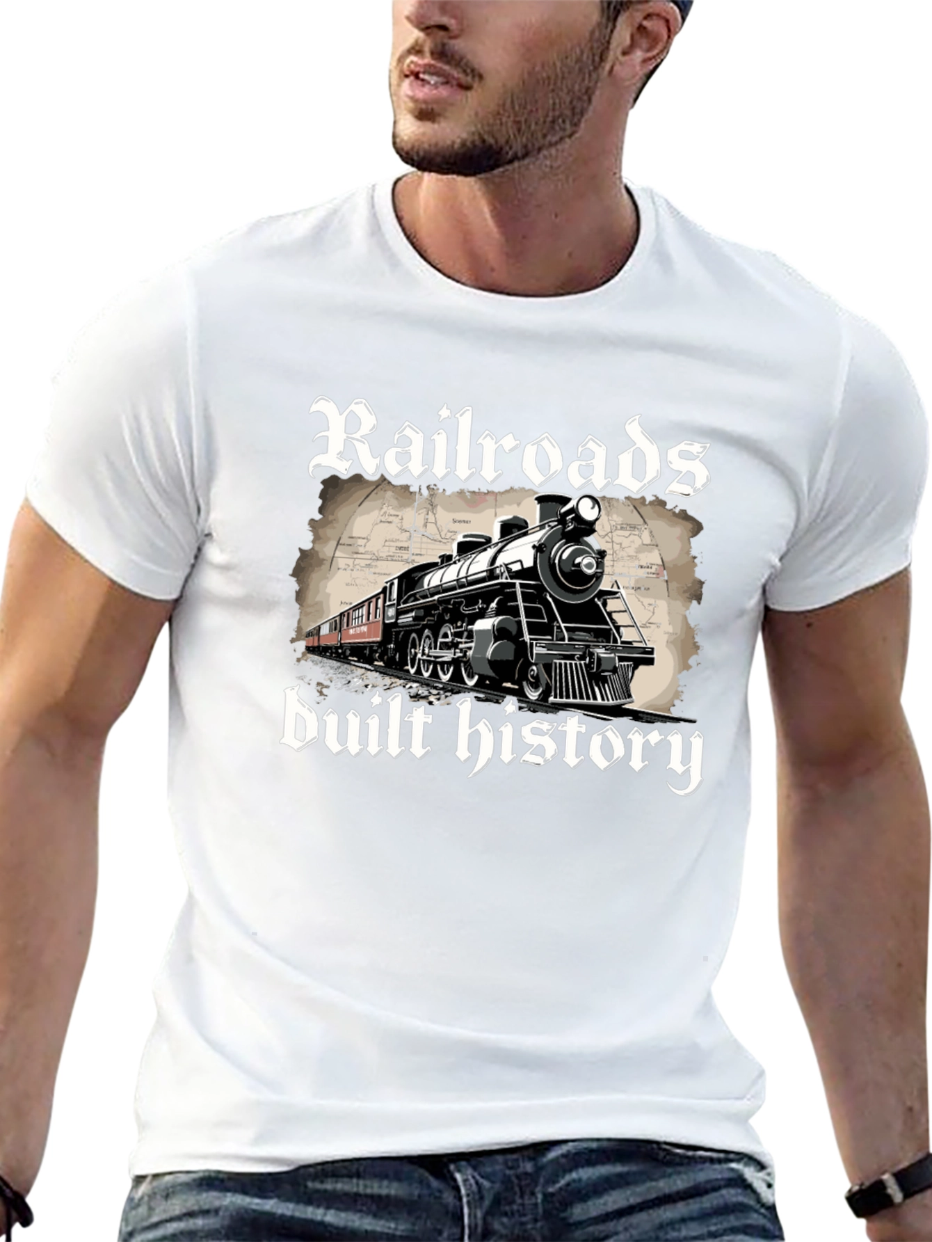 Railroads Built History Graphic T-Shirt
