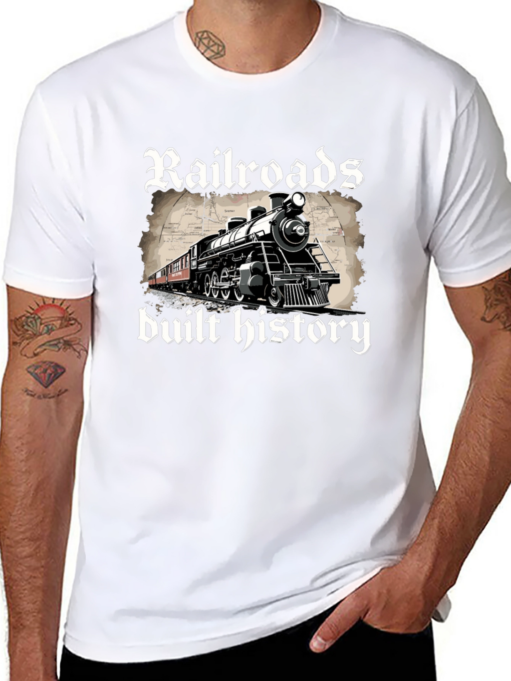 Railroads Built History Graphic T-Shirt