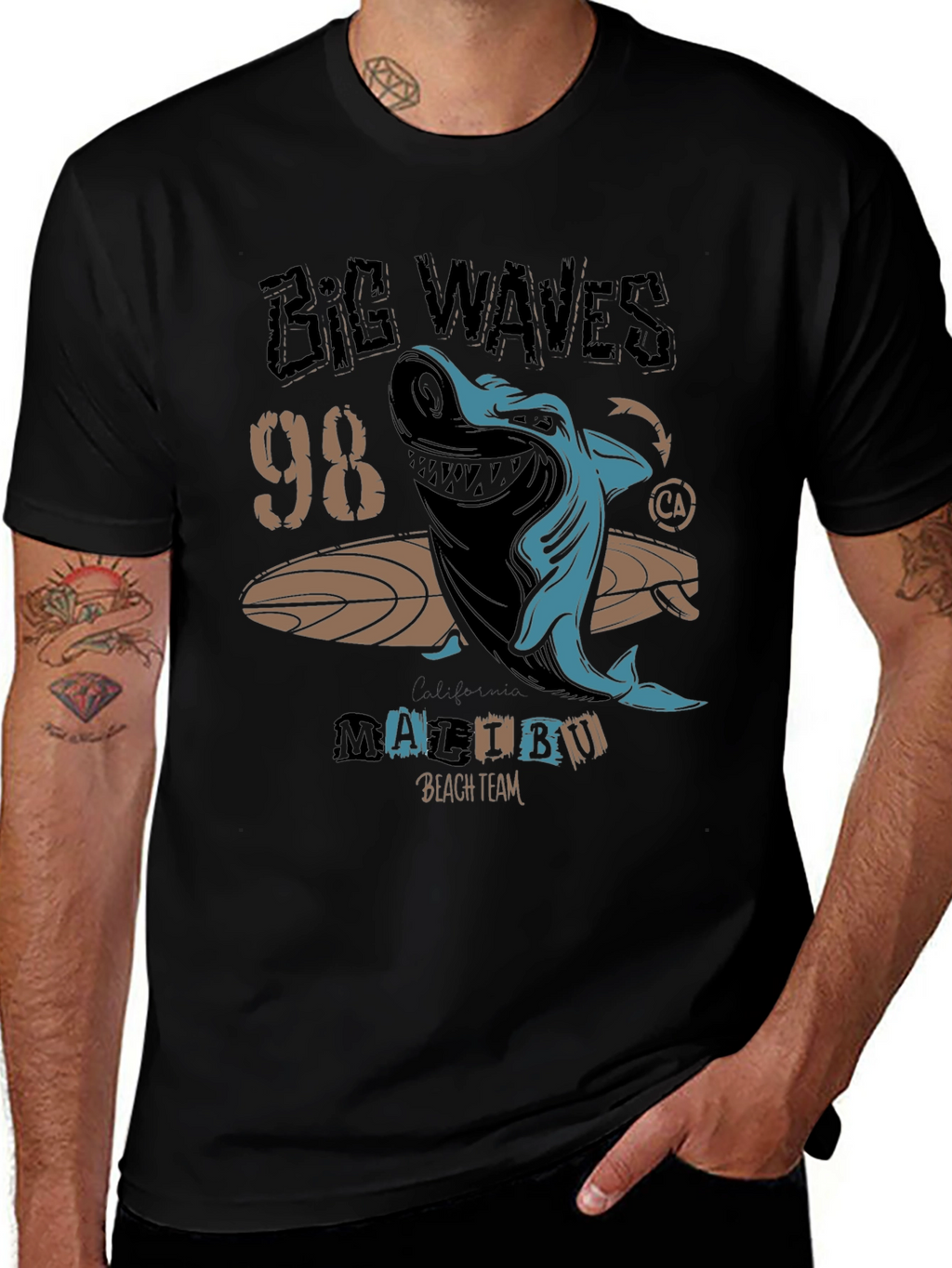 Big Waves 98 Malibu Shark Graphic Tee