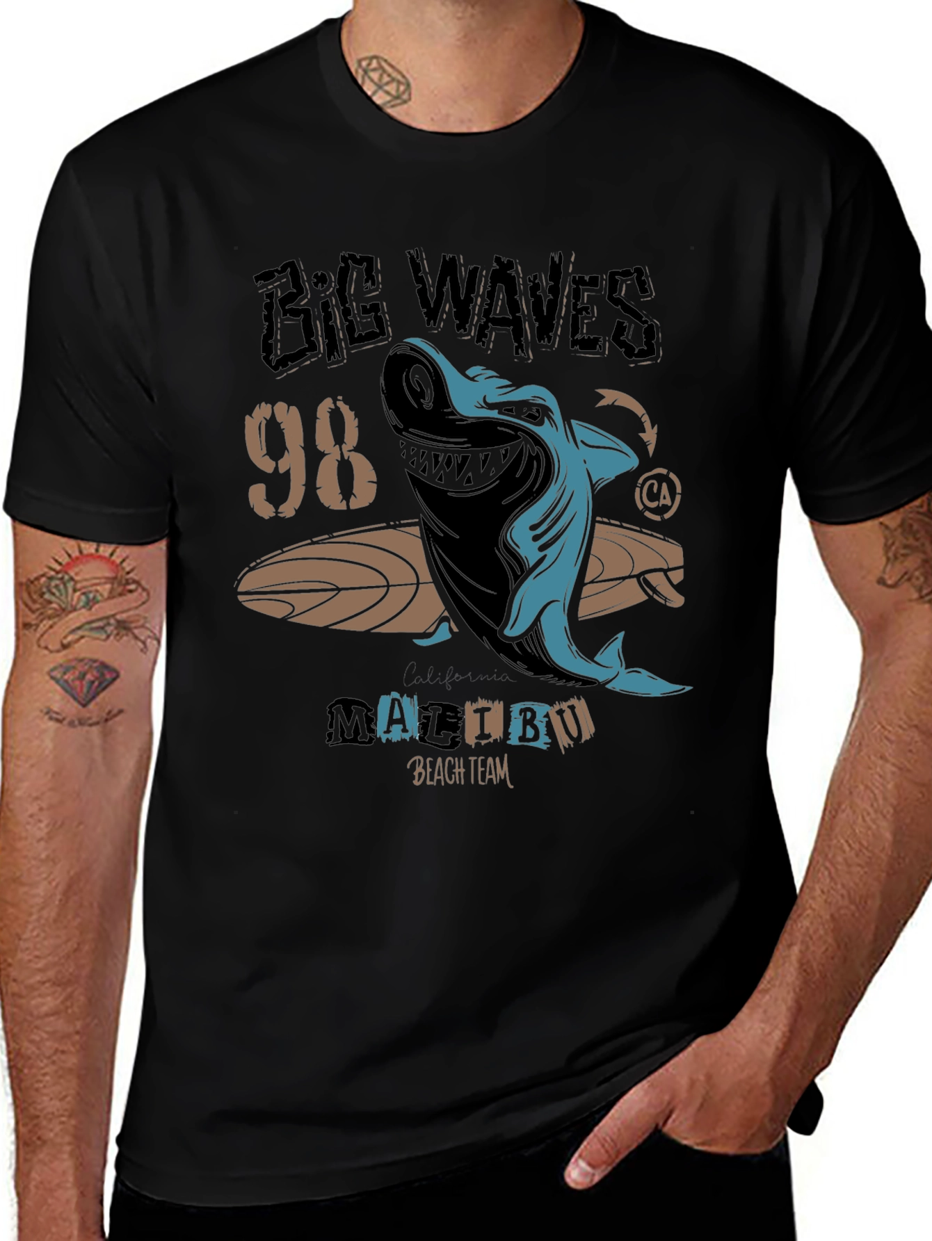 Big Waves 98 Malibu Shark Graphic Tee