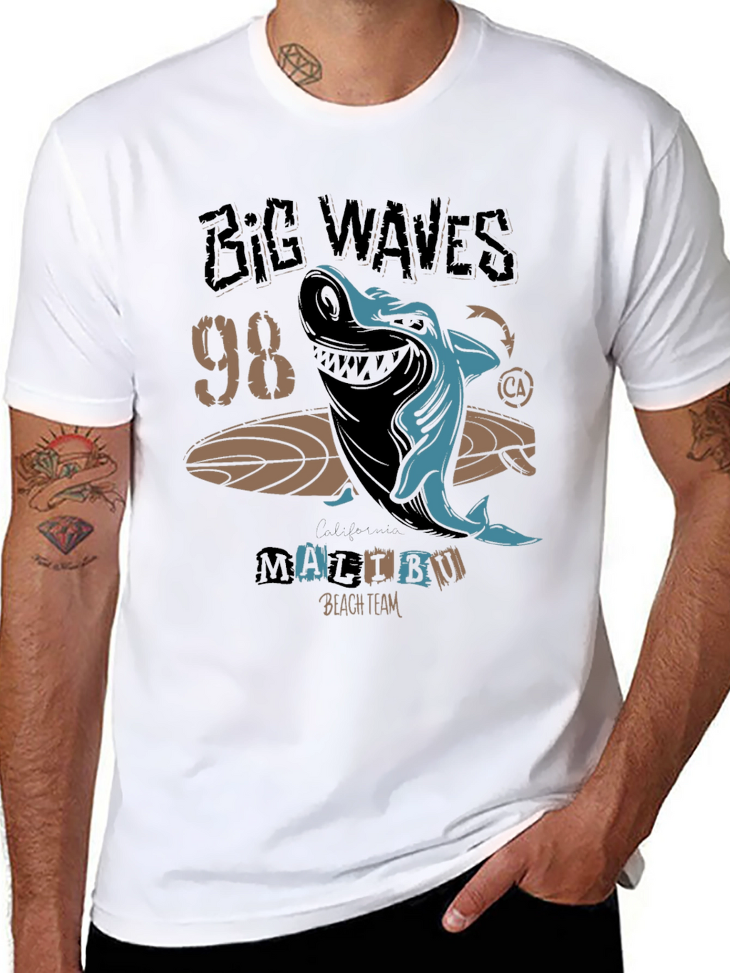 Big Waves 98 Malibu Shark Graphic Tee
