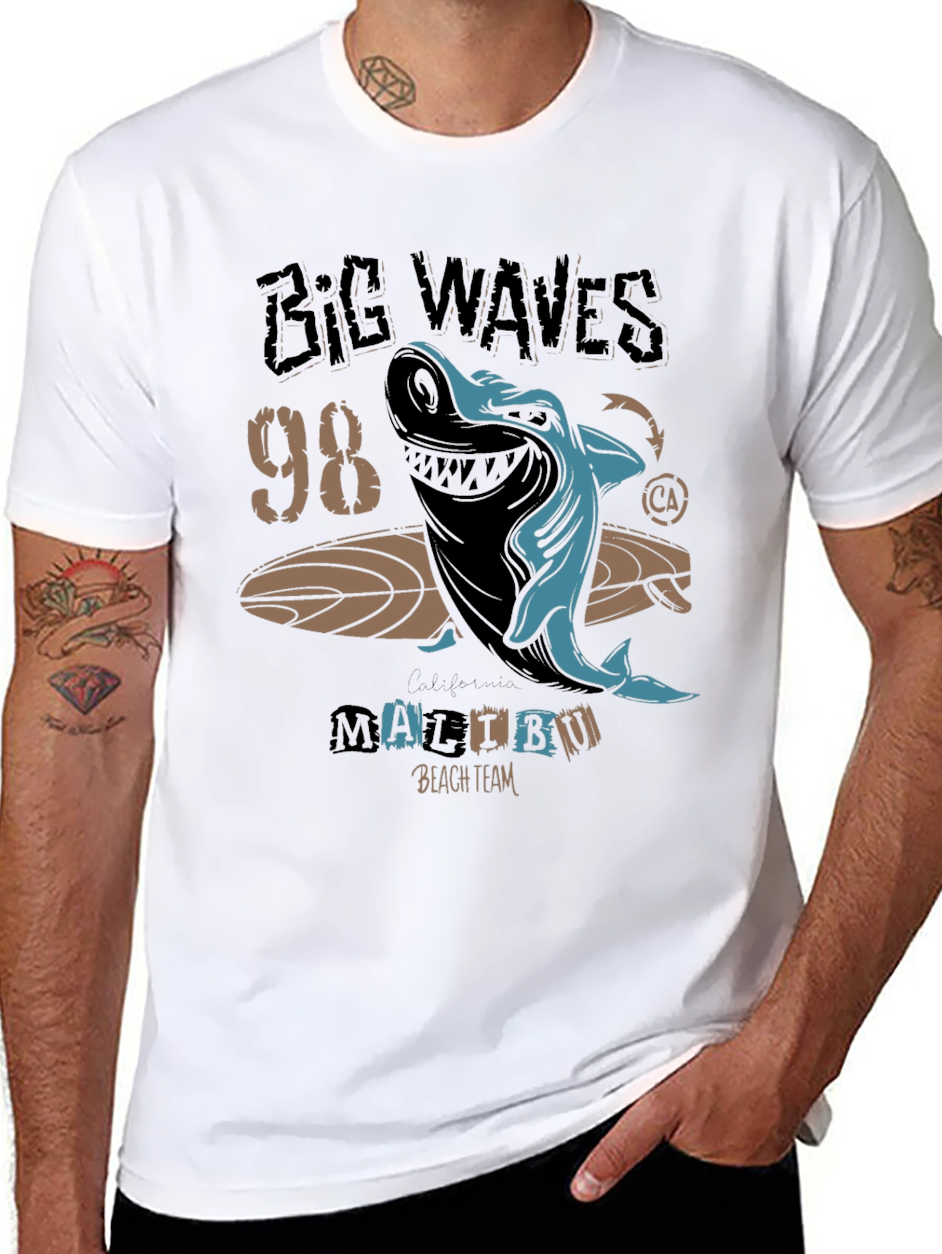 Big Waves 98 Malibu Shark Graphic Tee