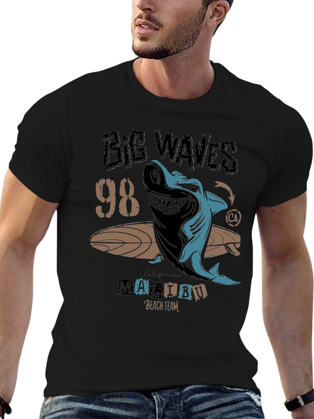 Big Waves 98 Malibu Shark Graphic Tee