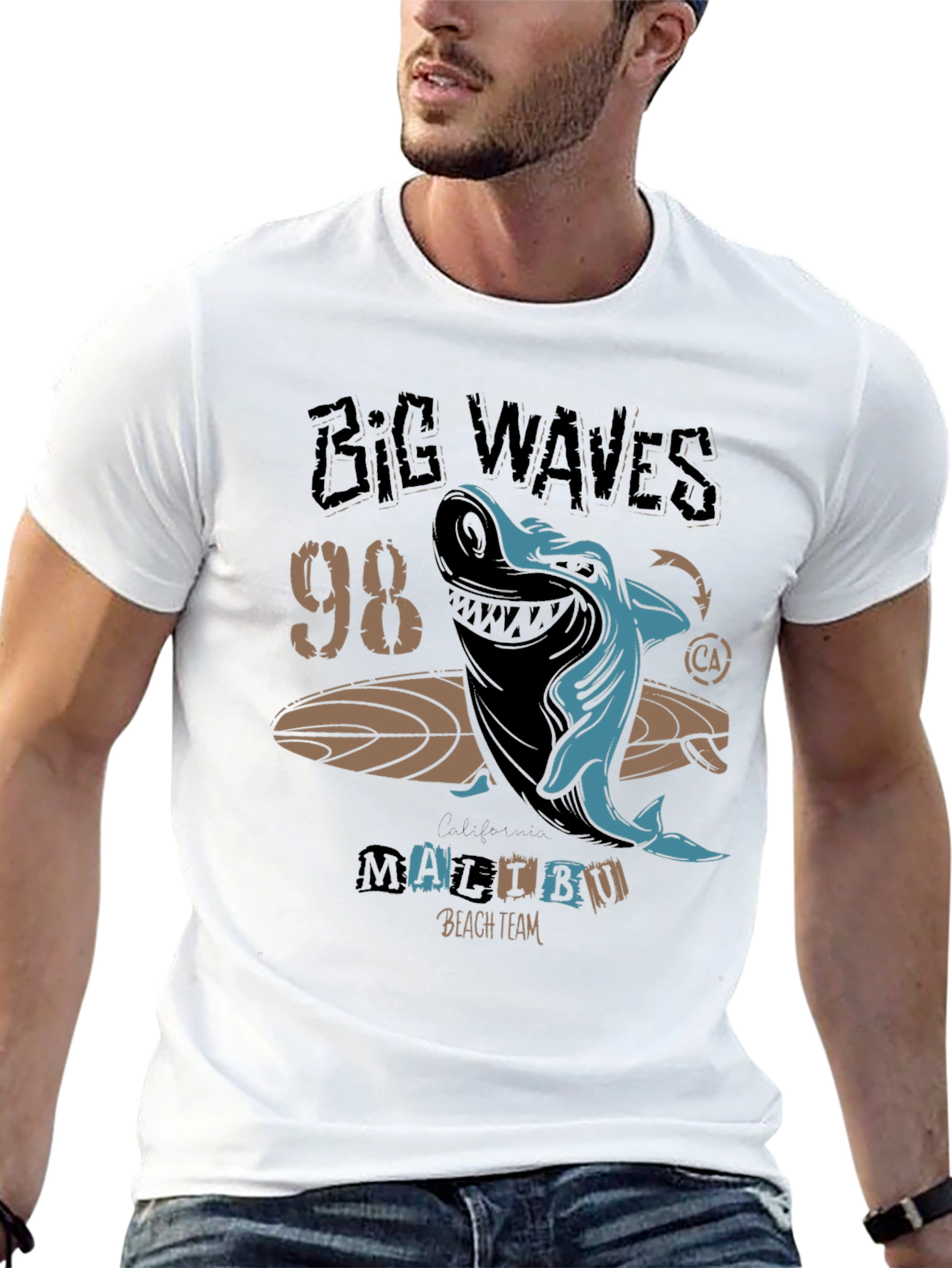 Big Waves 98 Malibu Shark Graphic Tee