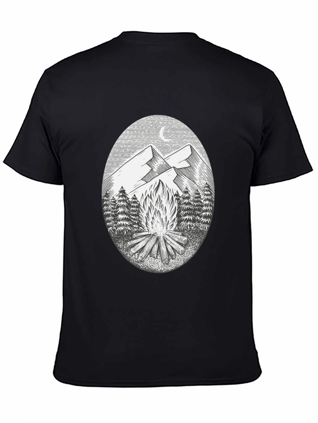 Campfire Mountain Graphic Tee - Black