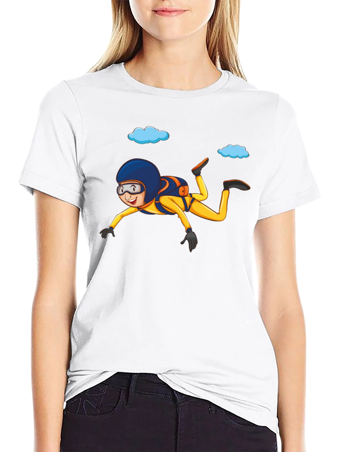 Skydiving T-Shirt Cartoon Graphic Tee
