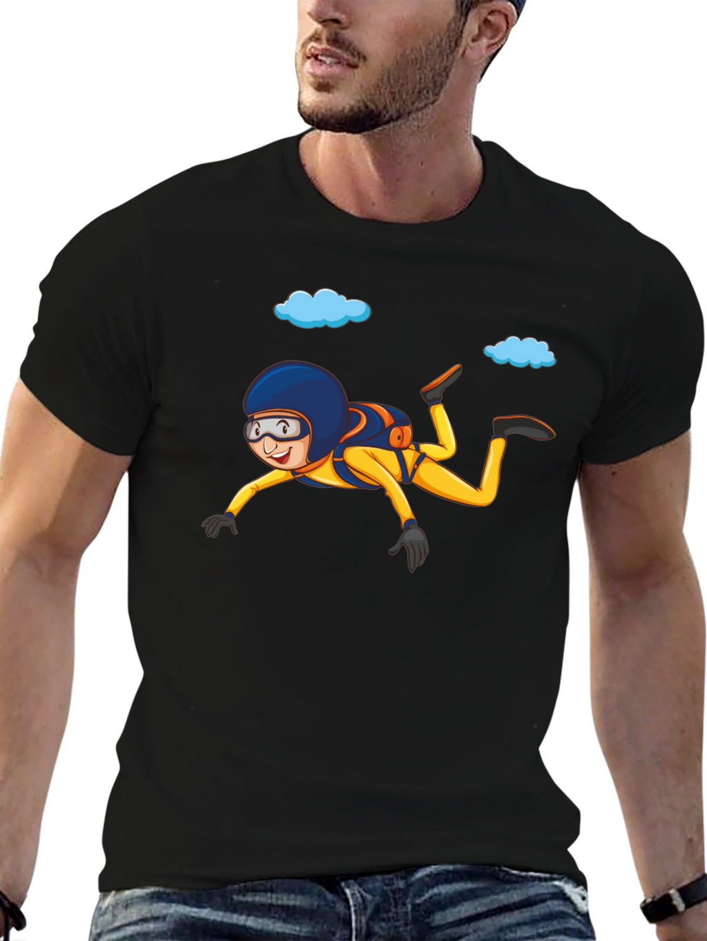 Skydiving T-Shirt Cartoon Graphic Tee