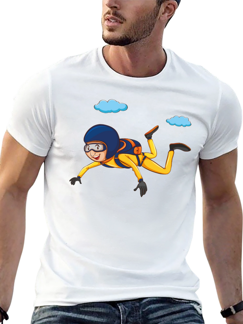 Skydiving T-Shirt Cartoon Graphic Tee