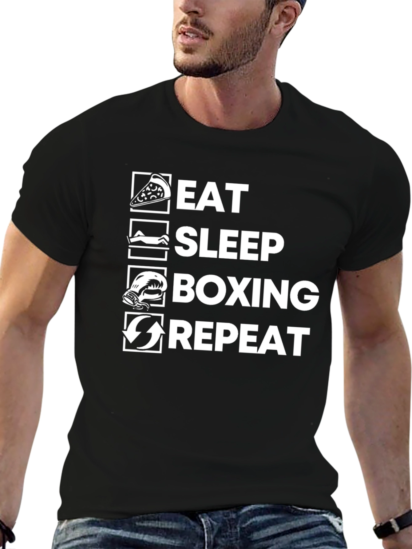 Eat Sleep Boxing Repeat Graphic Tee