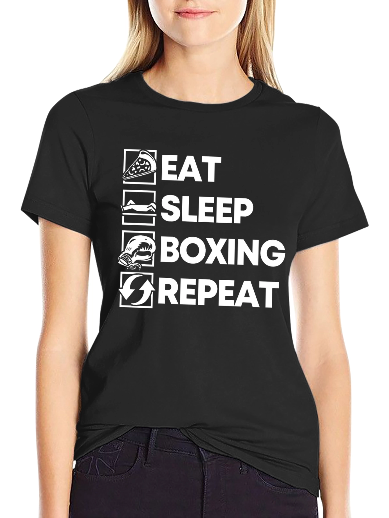 Eat Sleep Boxing Repeat Graphic Tee