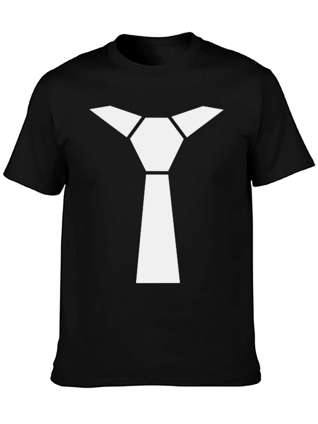 Geometric Necktie Graphic Tee - Modern Minimalist Style
