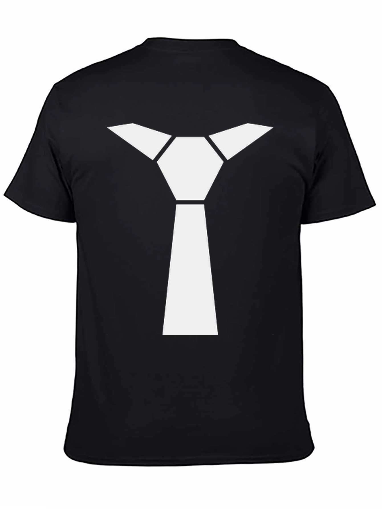 Geometric Necktie Graphic Tee - Modern Minimalist Style