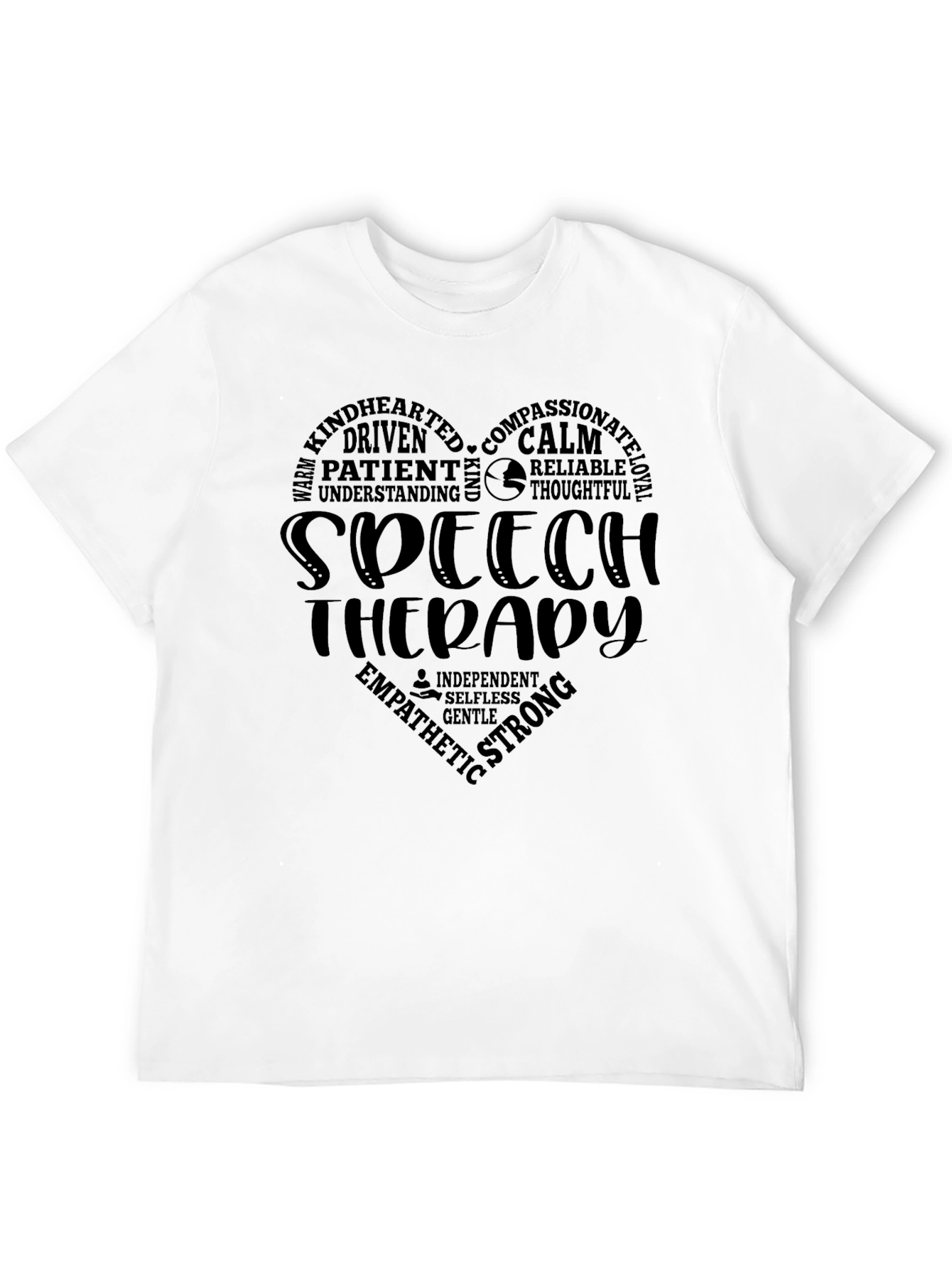 Speech Therapy Heart T-Shirt - Black