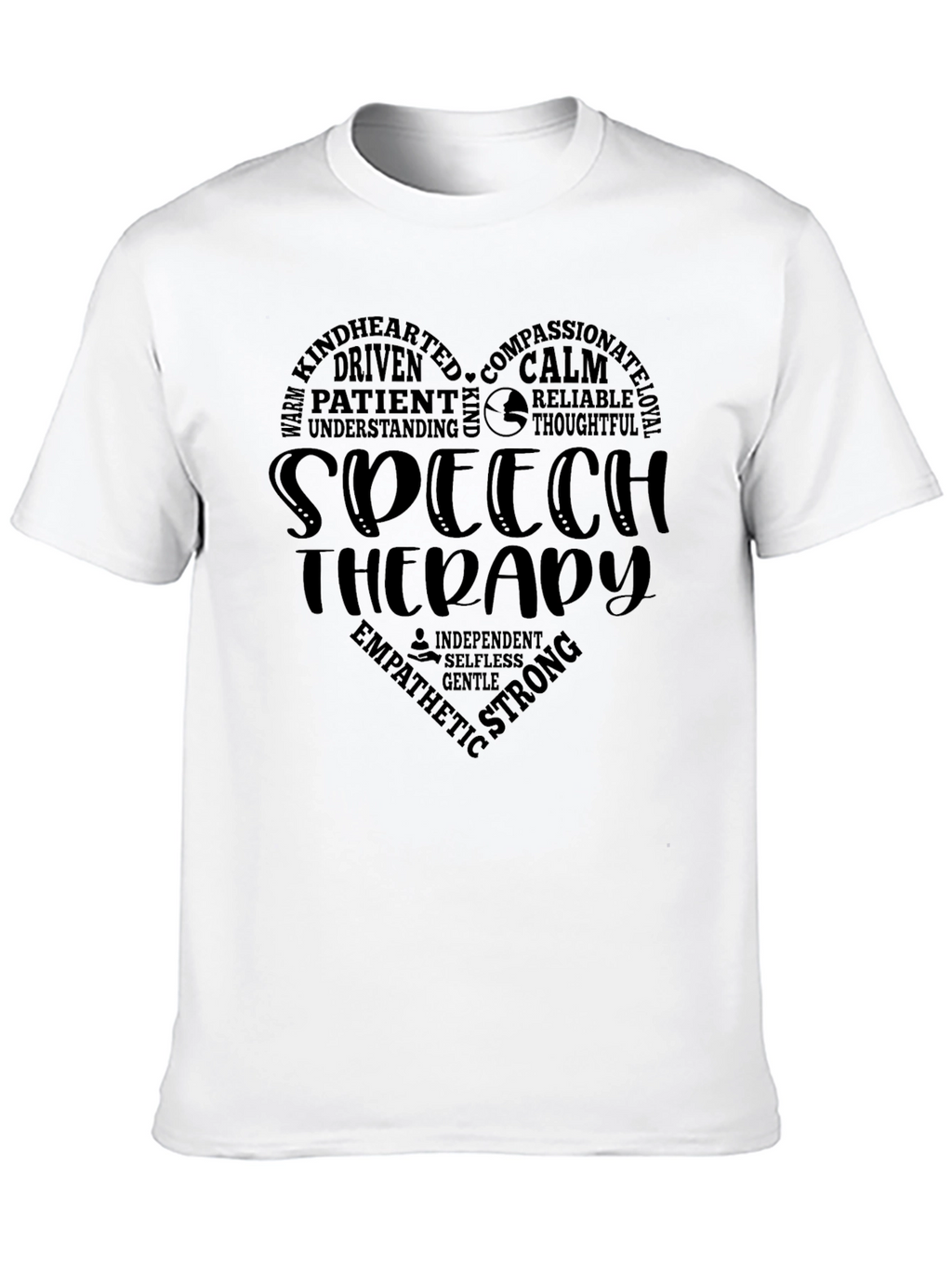 Speech Therapy Heart T-Shirt - Black