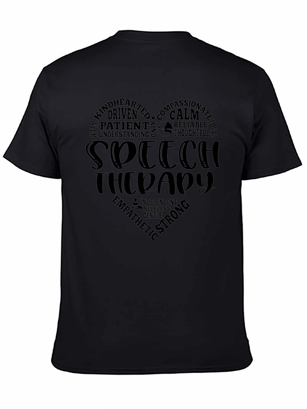 Speech Therapy Heart T-Shirt - Black