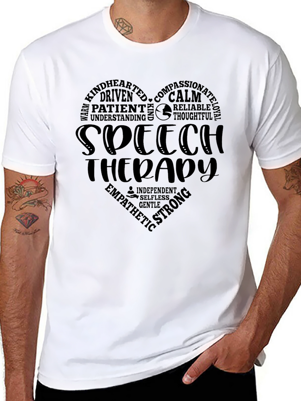 Speech Therapy Heart T-Shirt - Black