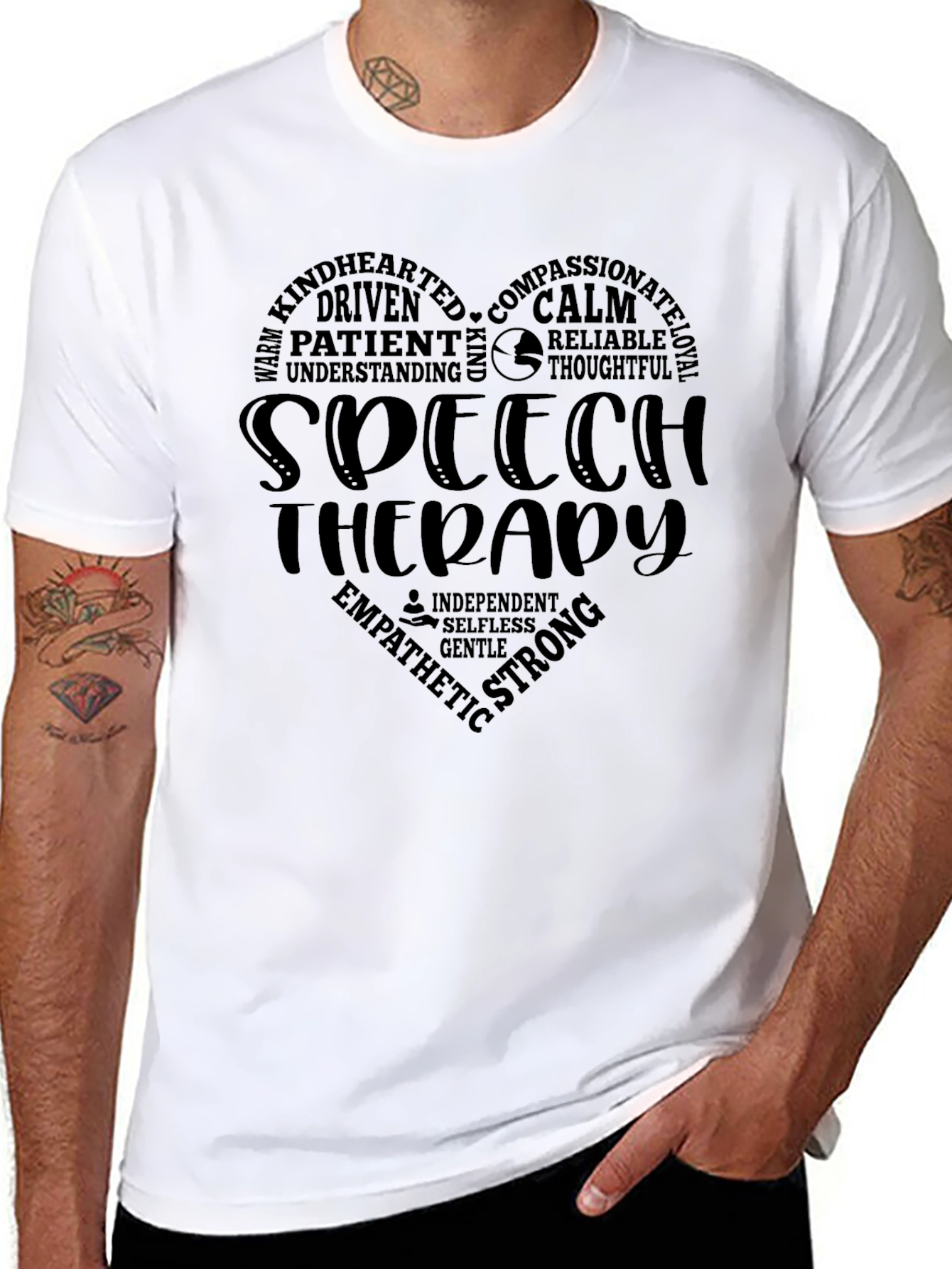 Speech Therapy Heart T-Shirt - Black
