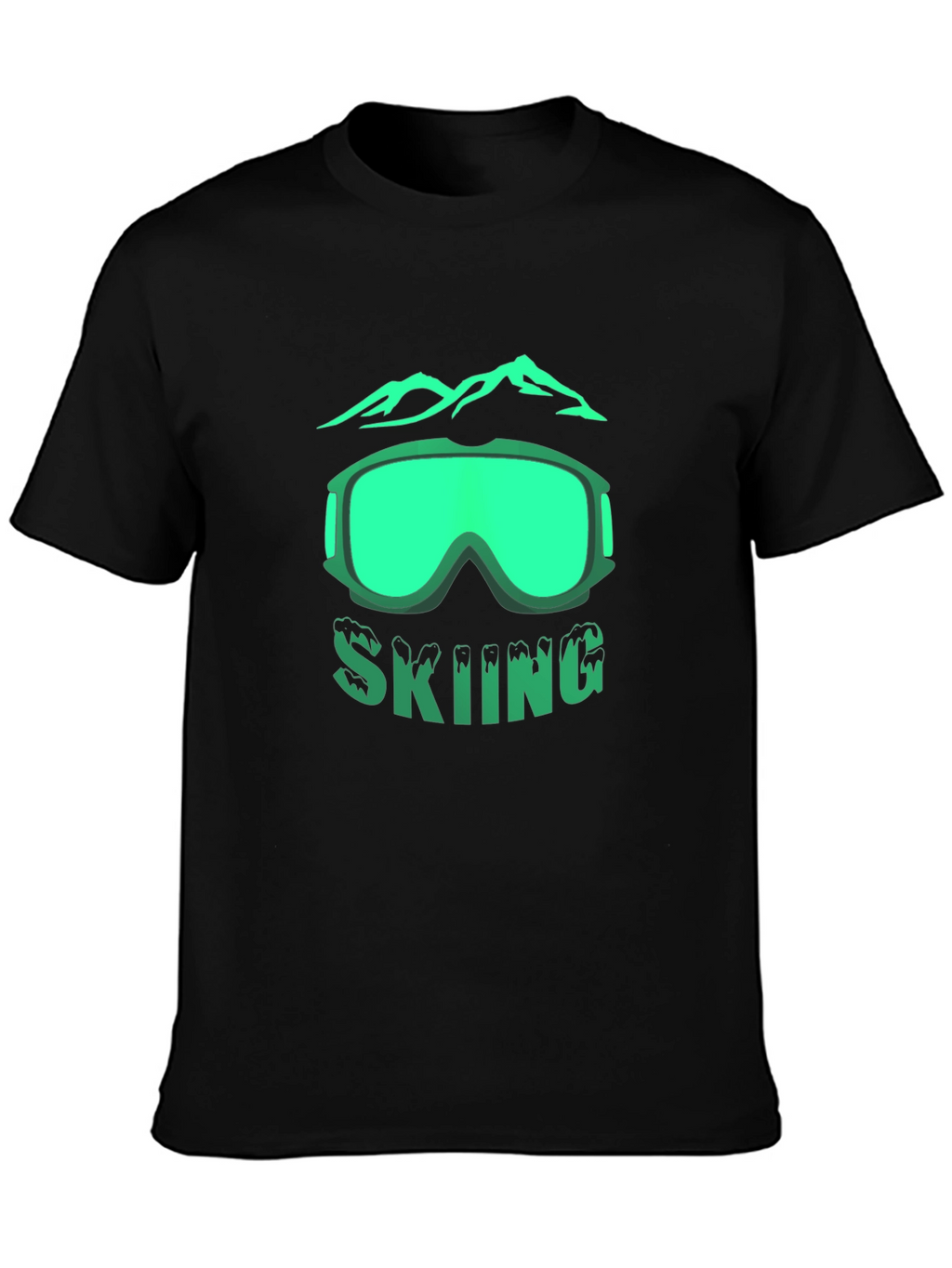Skiing Graphic T-Shirt - Mountain & Goggles Design