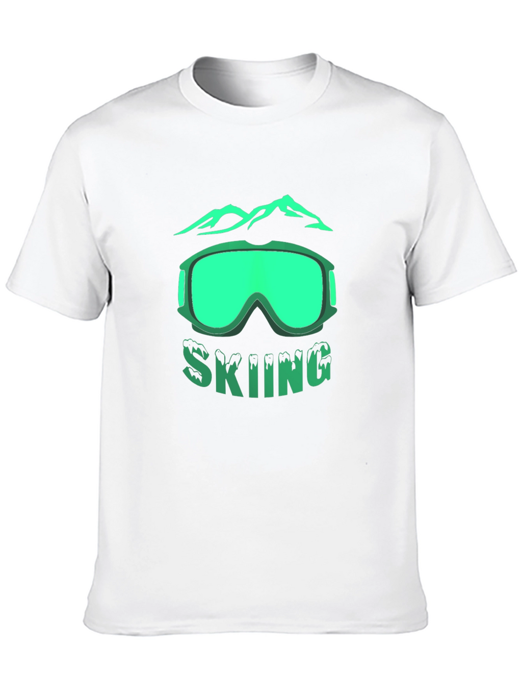 Skiing Graphic T-Shirt - Mountain & Goggles Design
