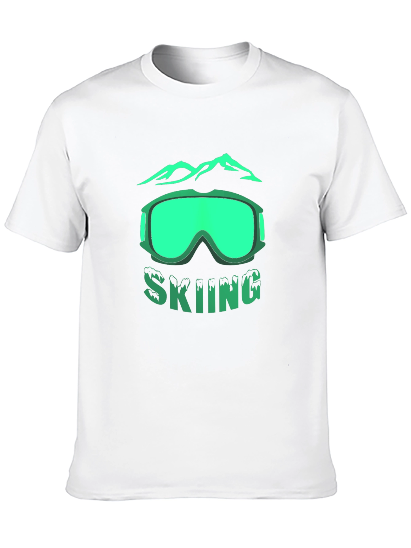 Skiing Graphic T-Shirt - Mountain & Goggles Design