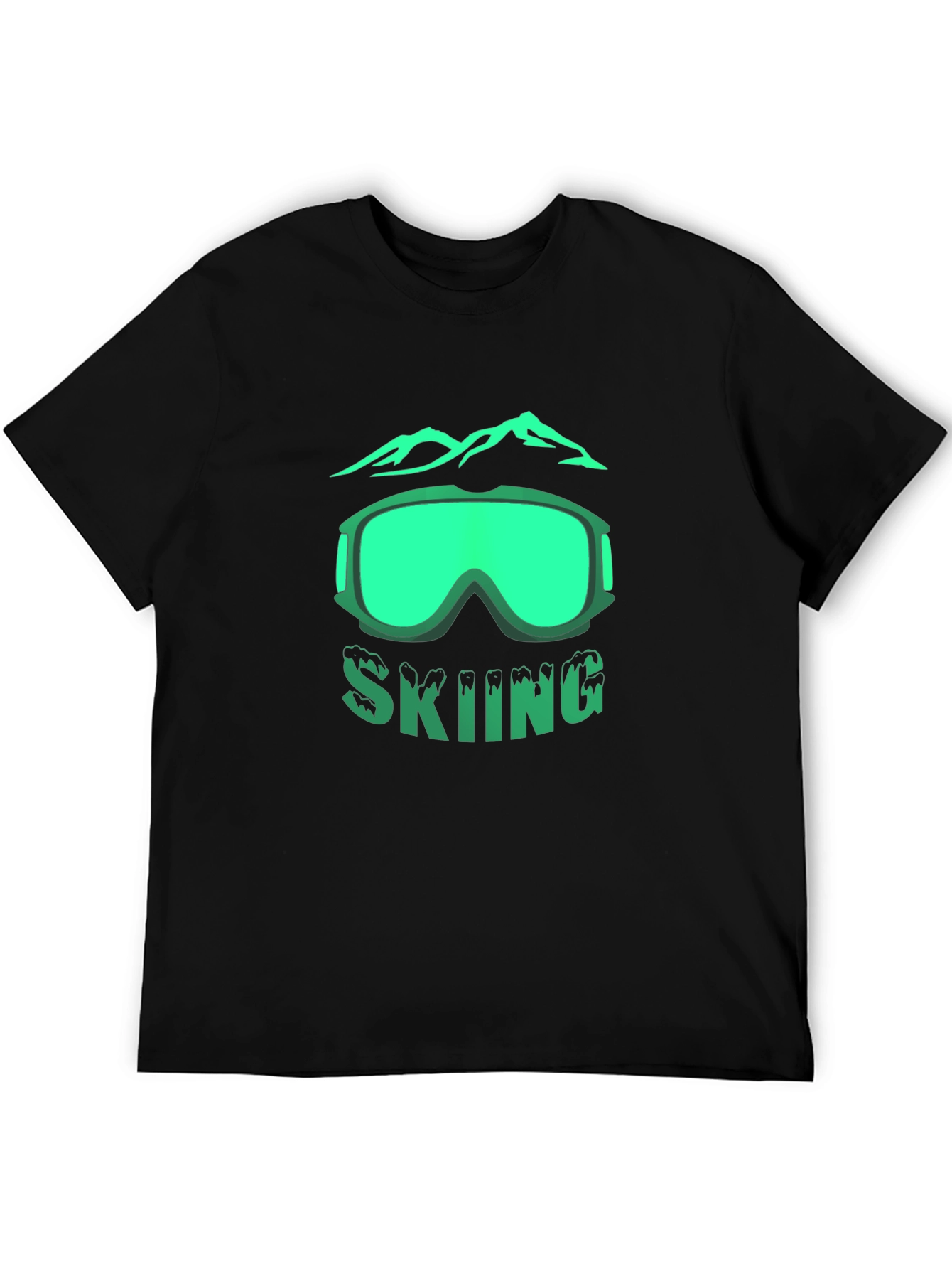 Skiing Graphic T-Shirt - Mountain & Goggles Design
