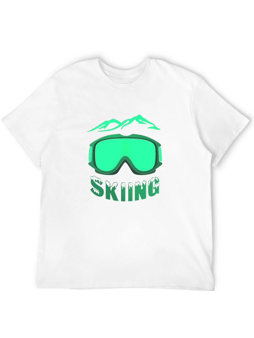 Skiing Graphic T-Shirt - Mountain & Goggles Design