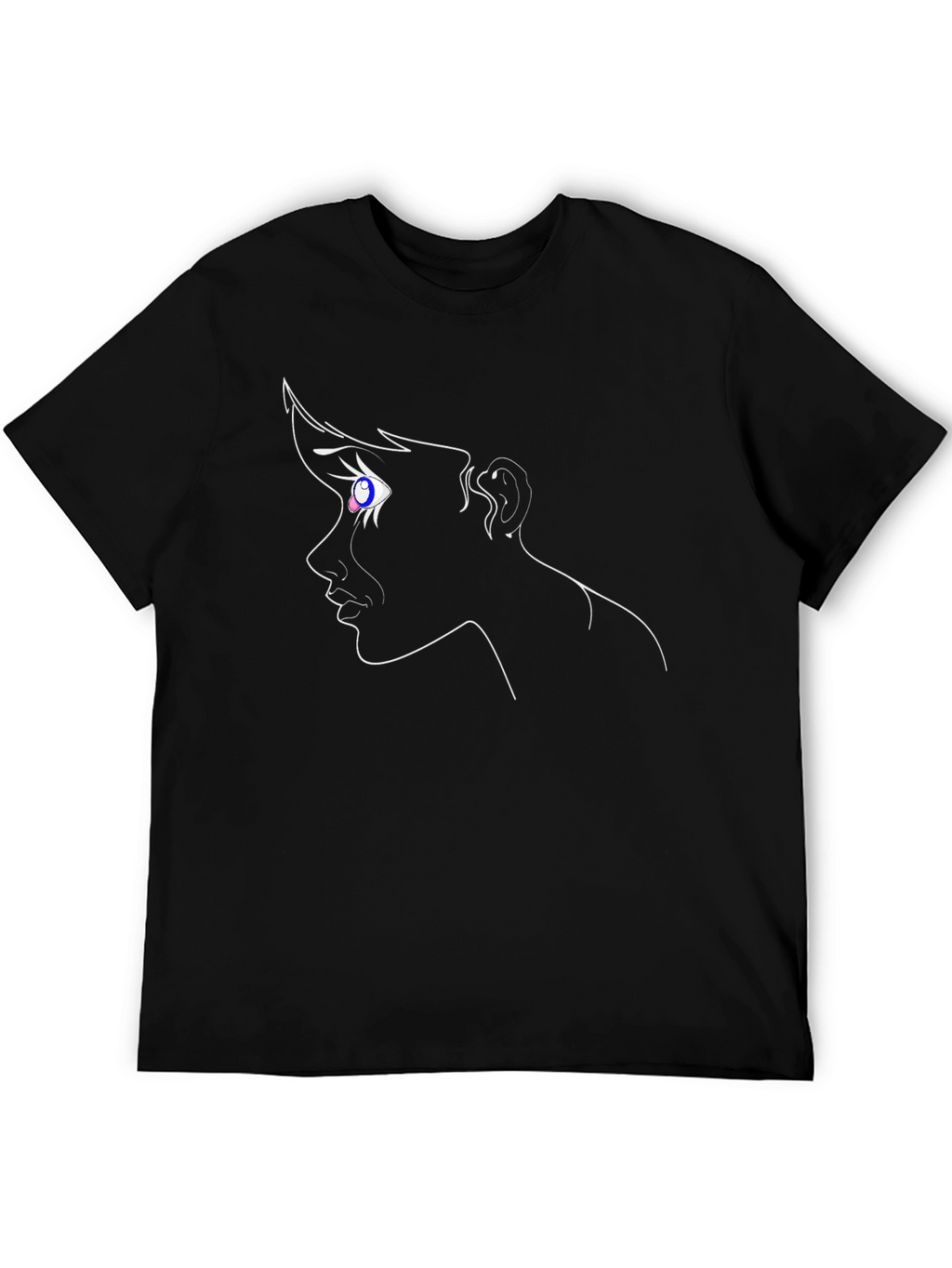 Abstract Anime Portrait Black T-Shirt